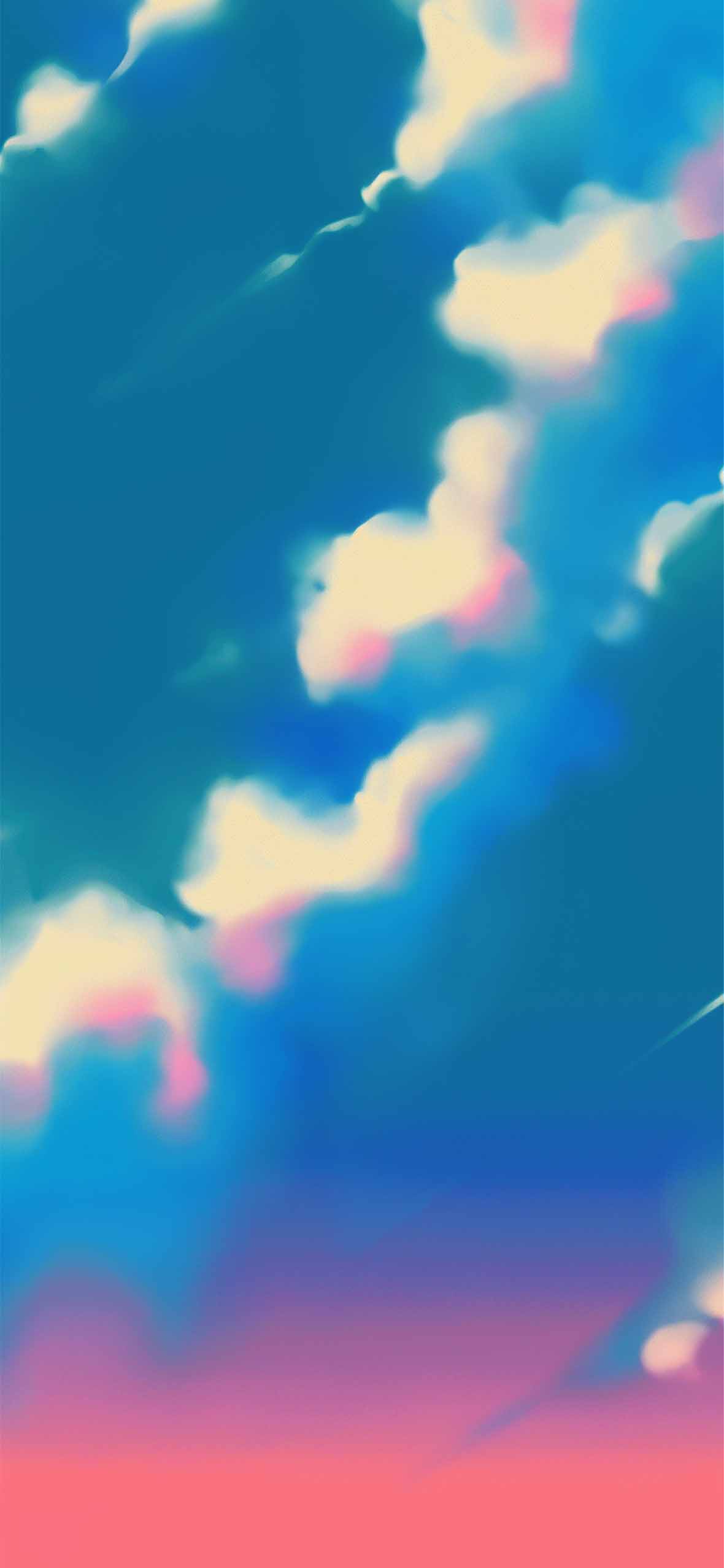 1180x2554 Pastel Clouds Neon Sky Gradient Wallpaper
