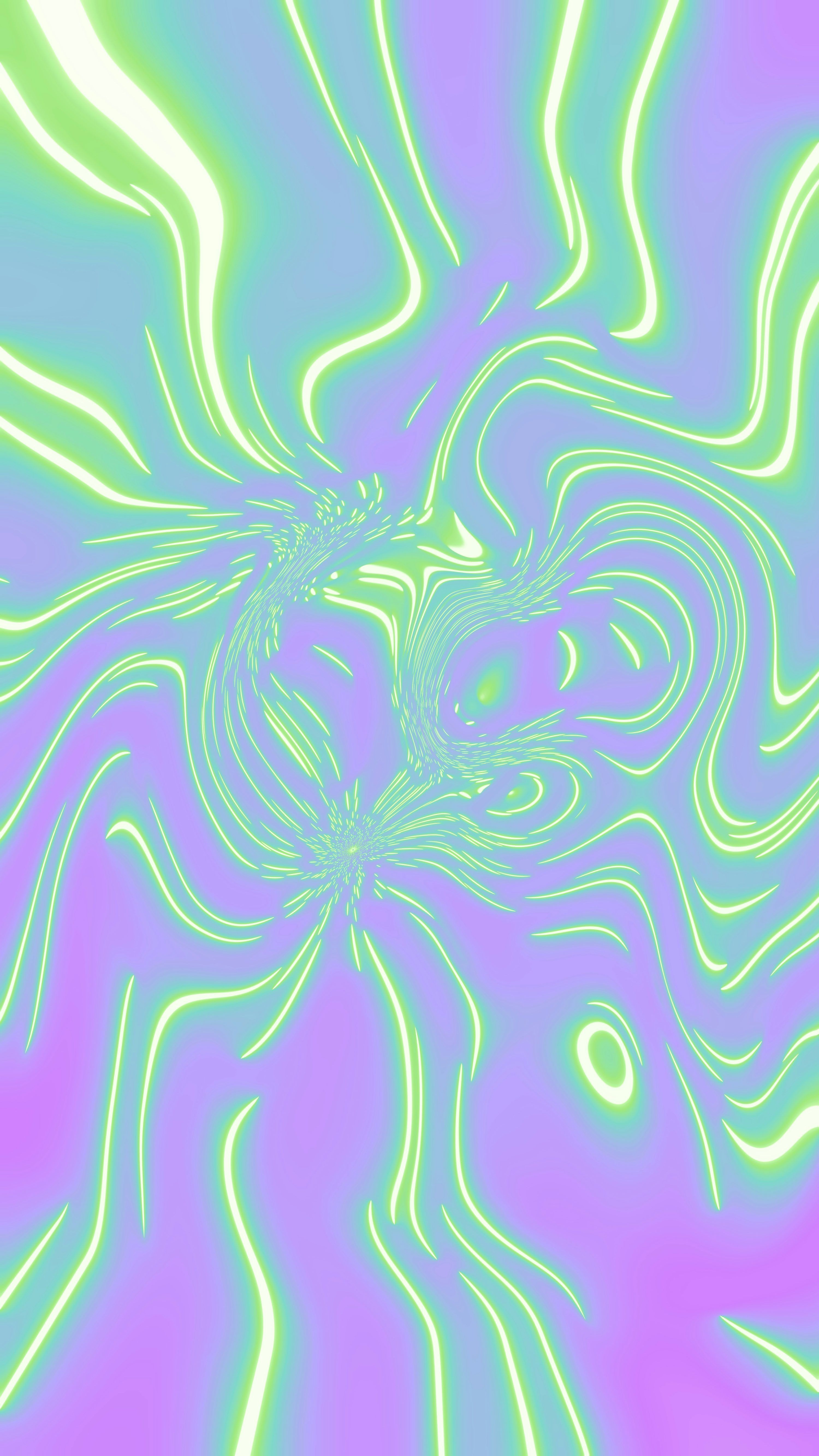 3000x5333 Abstract neon lines swirl across a purple background