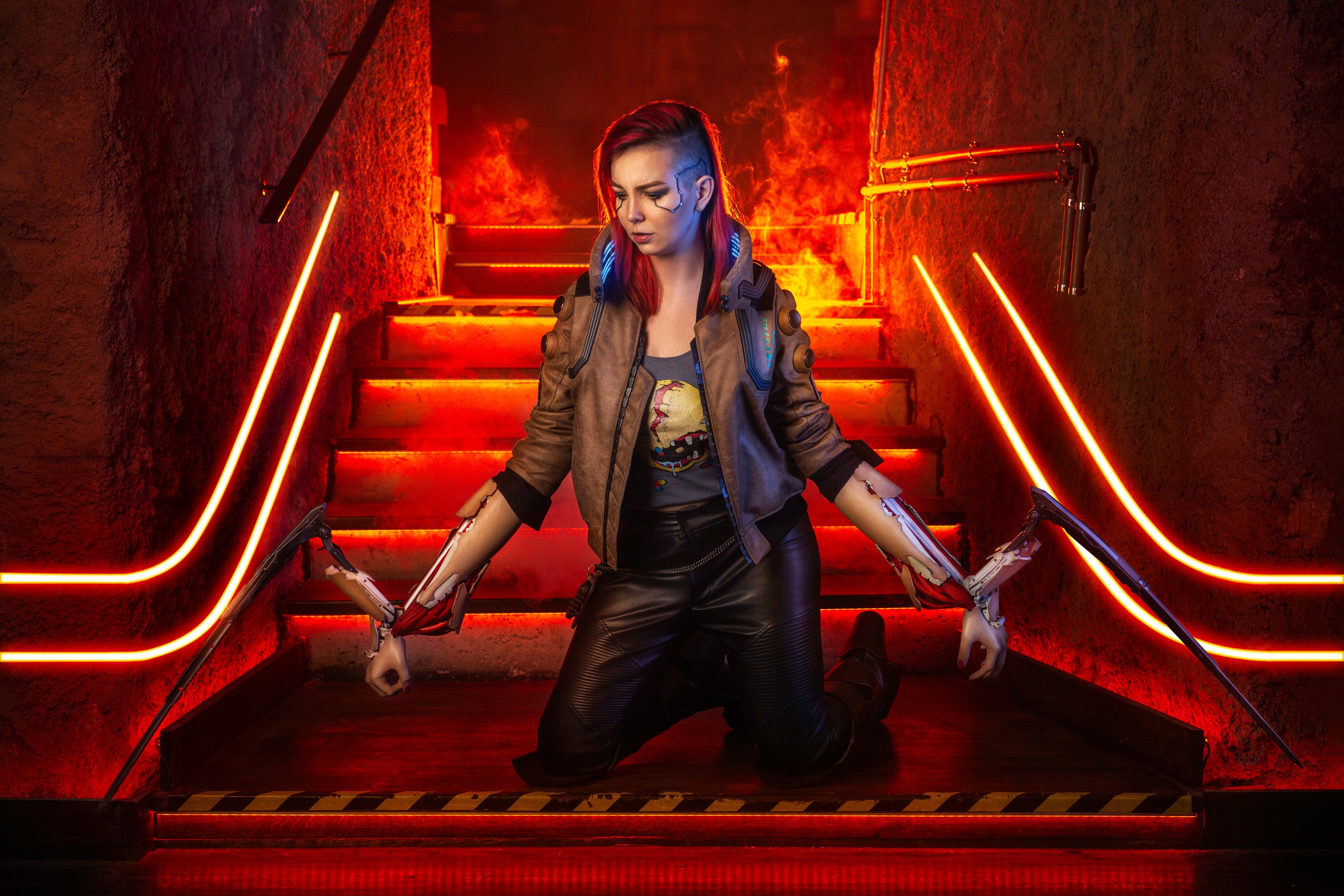 4096x2731 V in Cyberpunk 2077 Cosplay Wallpaper 4K for Desktop