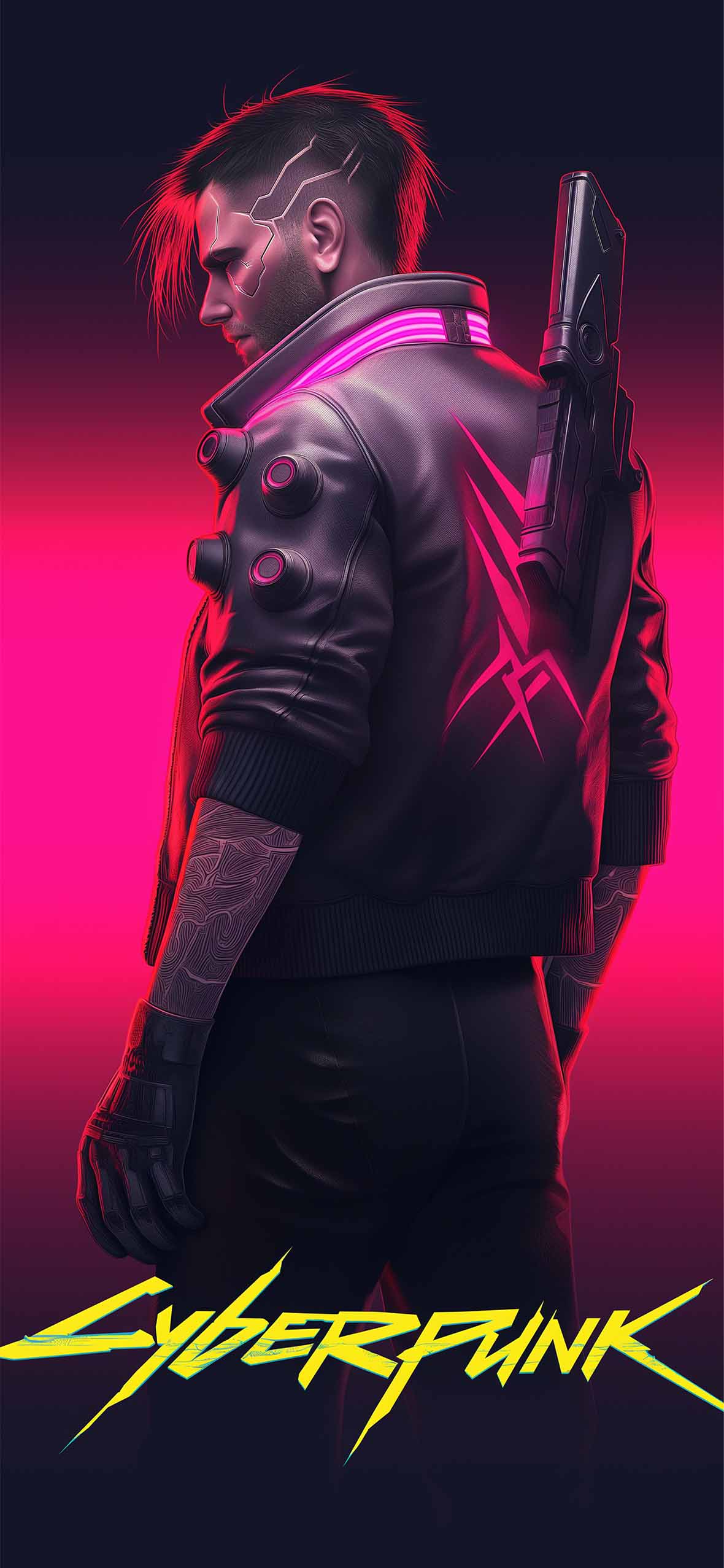 1180x2554 Cyberpunk 2077 V Edgerunner Neon Tech Wallpaper Fi Vibes