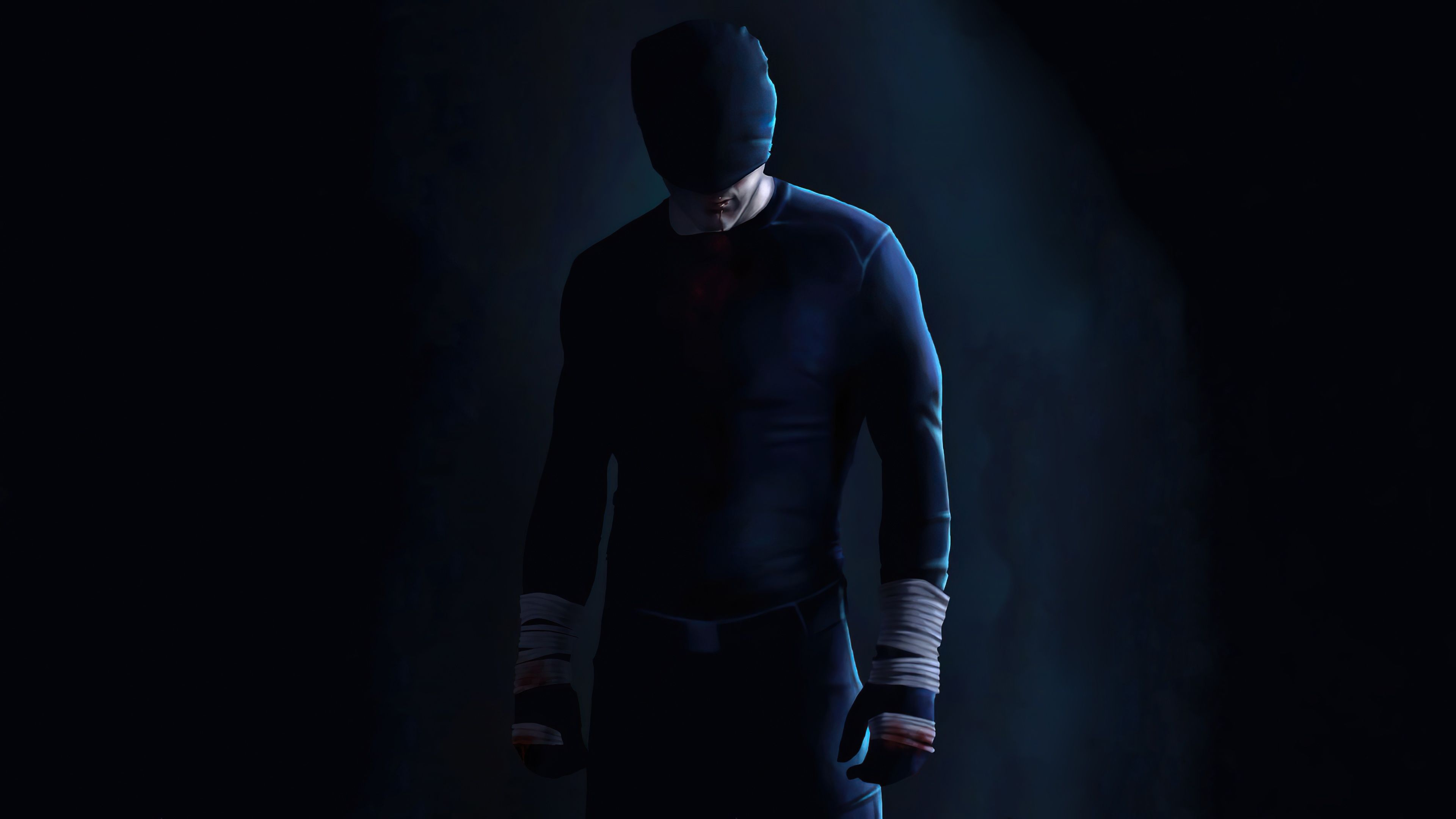 3840x2160 Wallpaper art, Daredevil, film, serial, Superhero, Matt Murdock, Character, processed by AI for mobile and desktop, section фильмы, resolution 3840x2160