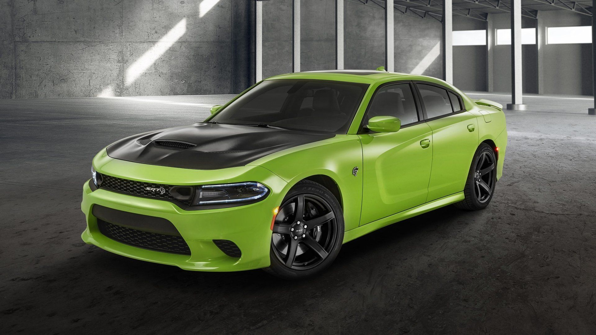 1920x1080 Green Dodge Charger SRT Muscle Car