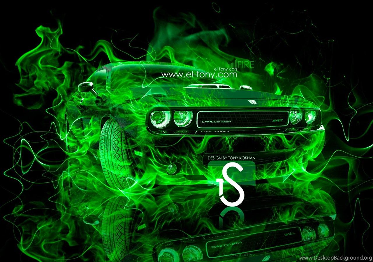 1280x900 Lime Green Dodge Challenger Wallpaper