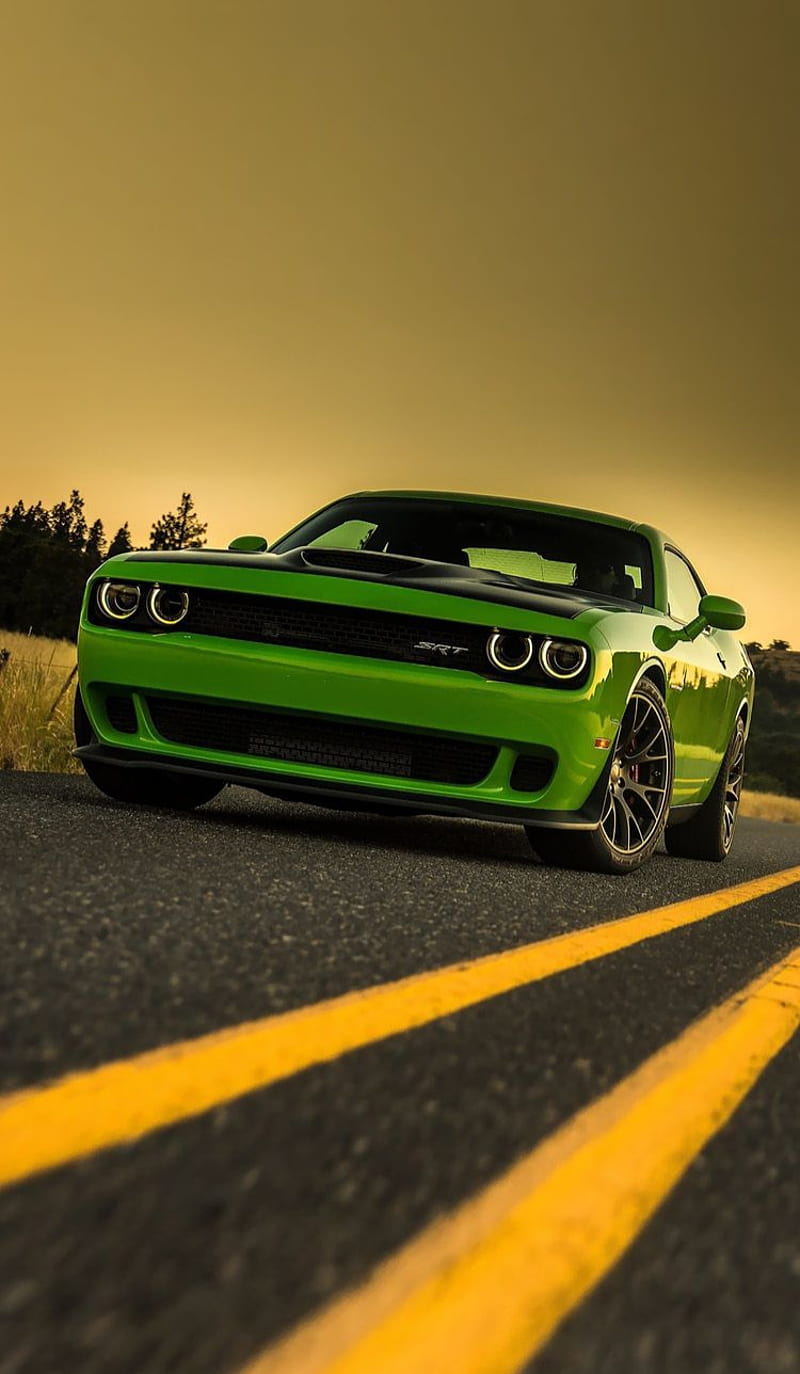 800x1374 HD dodge green hellcat wallpaper