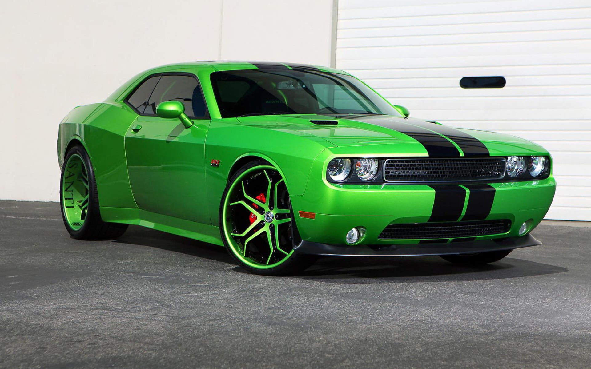 1920x1200 Green and black coupe, Dodge Challenger, car, green cars, vehicle HD wallpaper