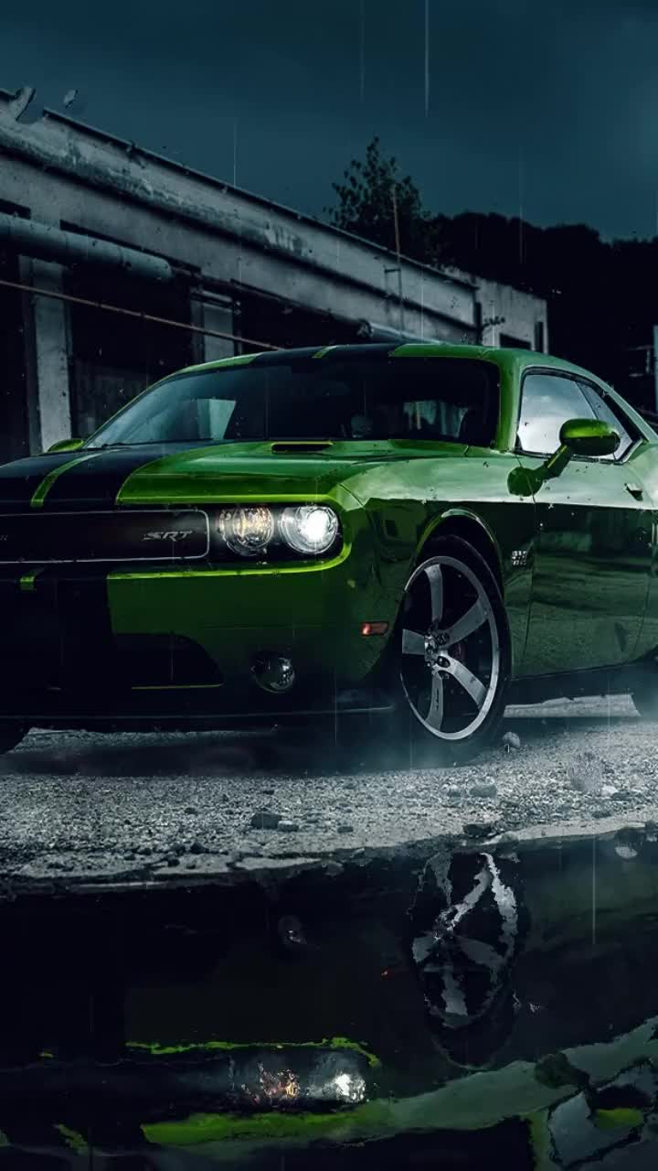 720x1280 Green Dodge Challenger Mobile Live Wallpaper