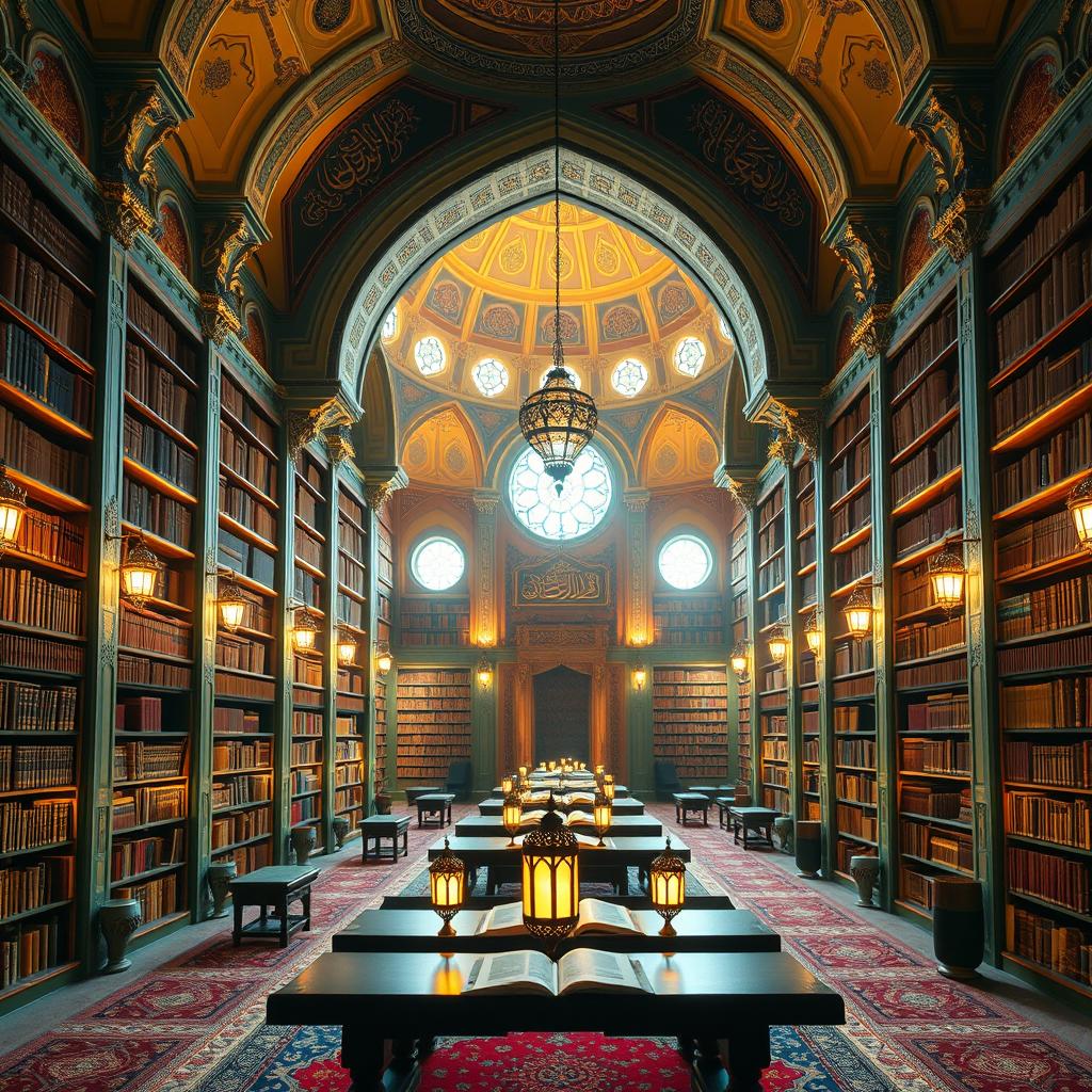 1024x1024 Step into a Serene Oasis: Majestic Islamic Library