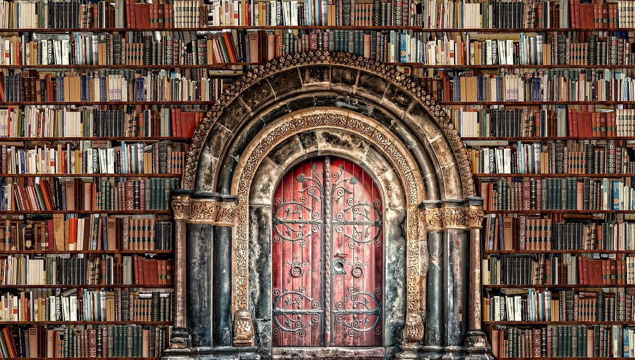 1280x726 Download Books Shelves Library. Royalty Free Stock Illustration Image