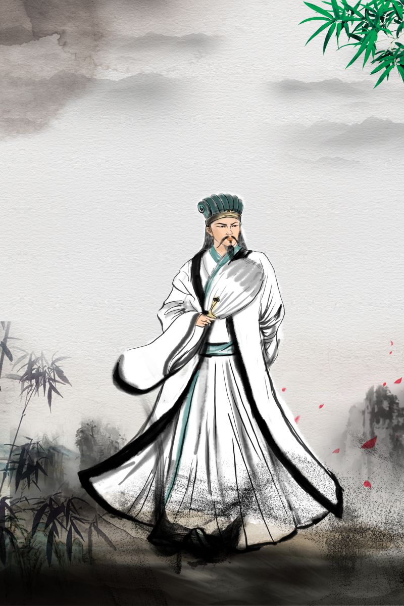 800x1199 Three Kingdoms Zhuge Liang Poster Background. PSD Free Download