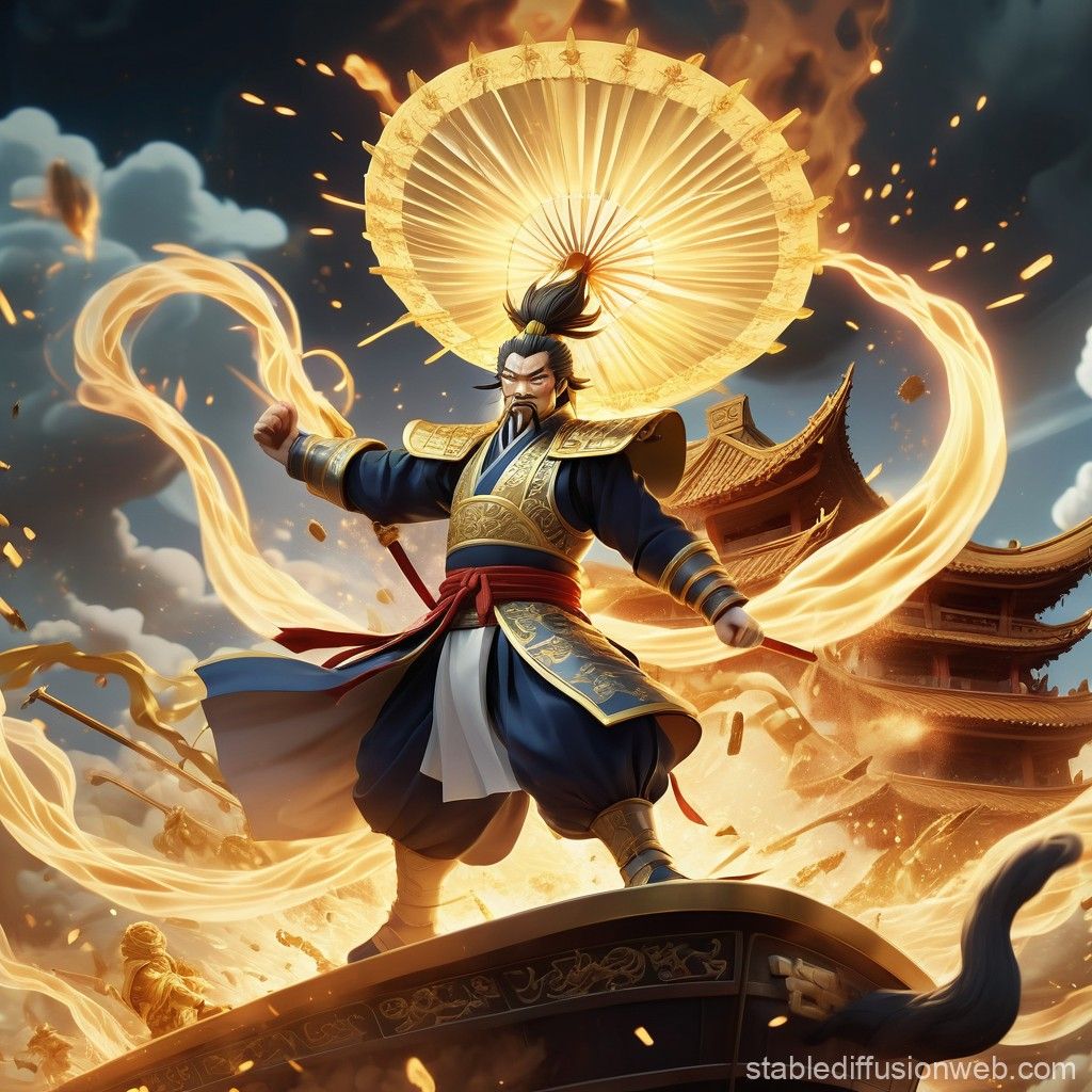 1024x1024 Zhuge Liang Battles Enemy Troops with Sun Wukong. Stable Diffusion Online