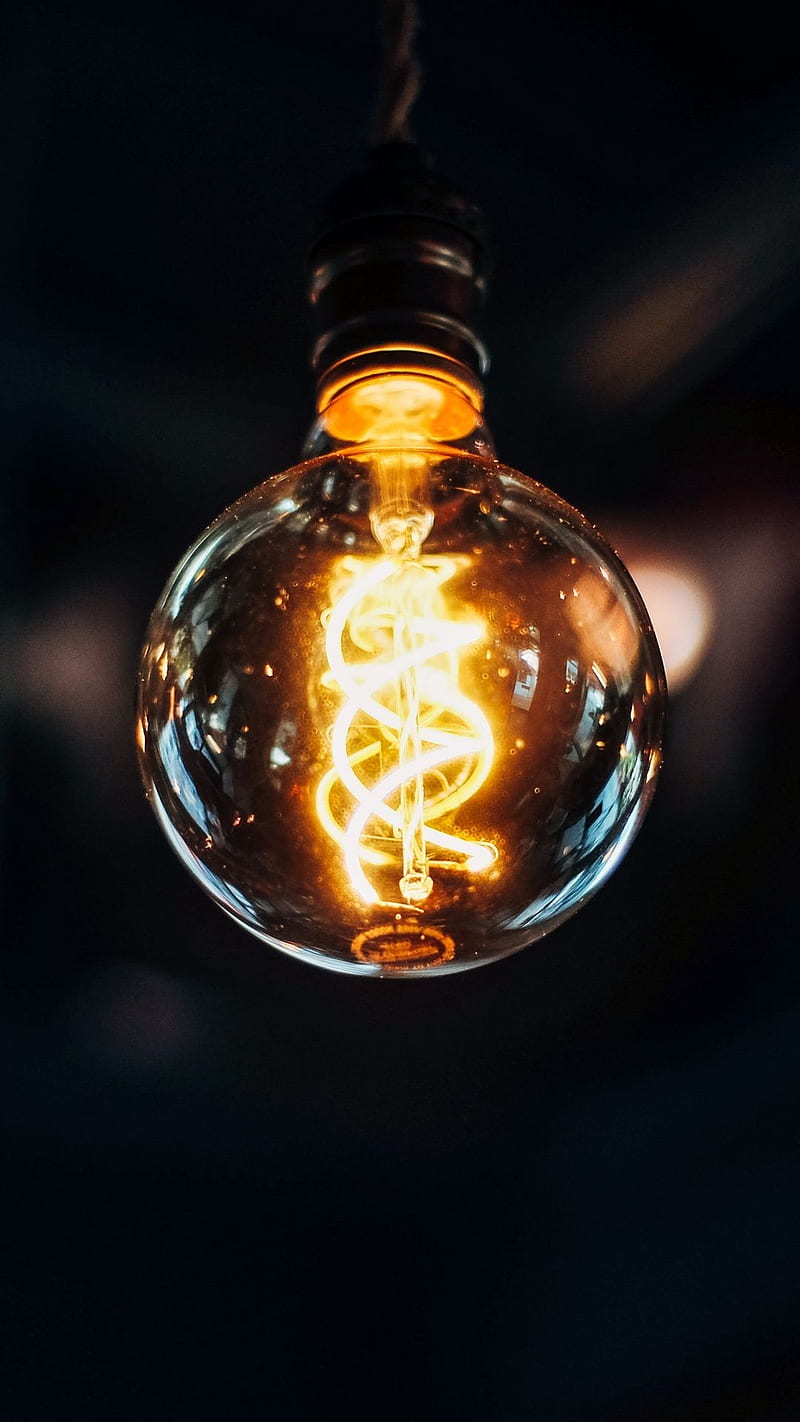 800x1422 Amoled bulb, dark, light bulb, neon, HD phone wallpaper