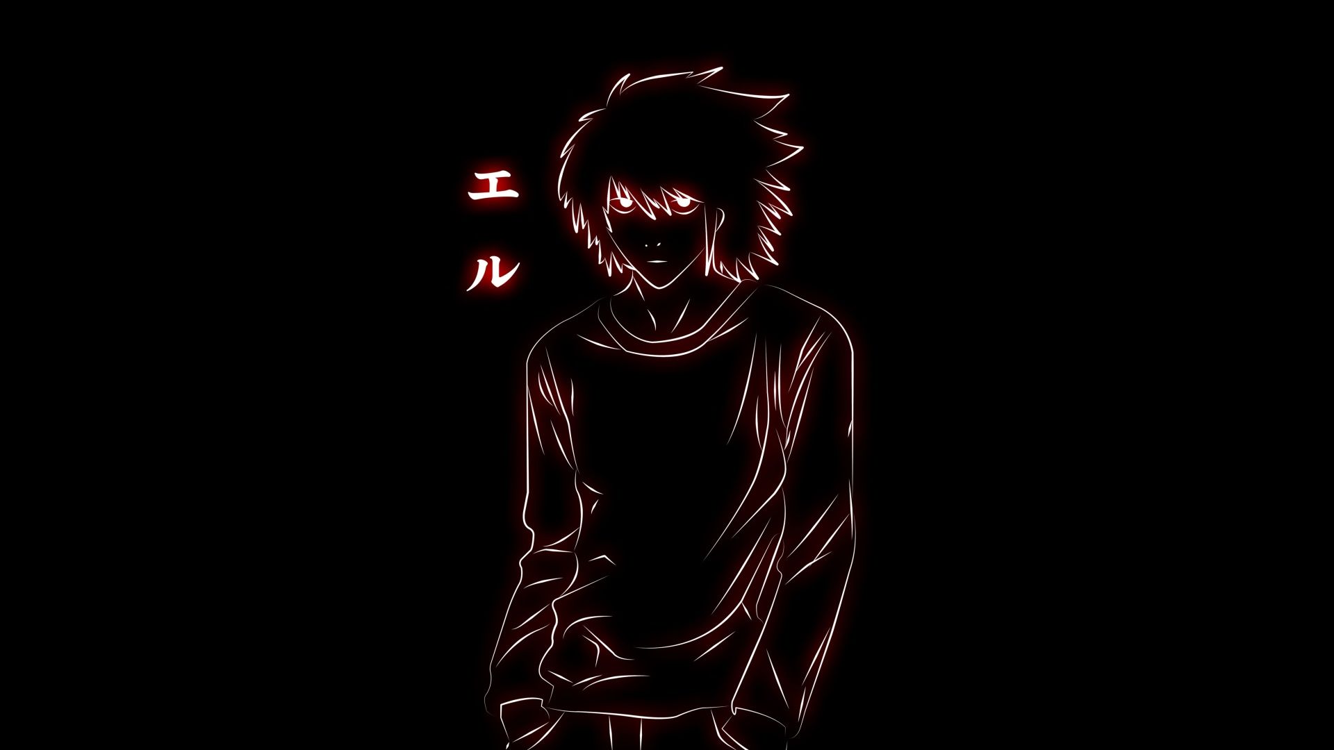 1920x1080 Light Yagami Wallpaper 4K, AMOLED, Black background, Glowing