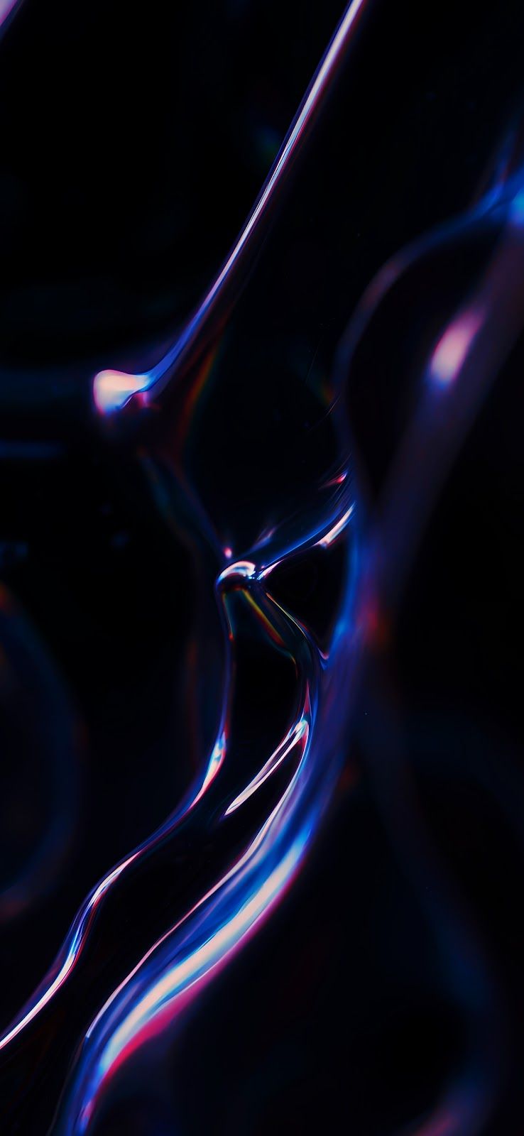738x1600 iPhone Wallpaper 4k Dark Fluid Light Streaks