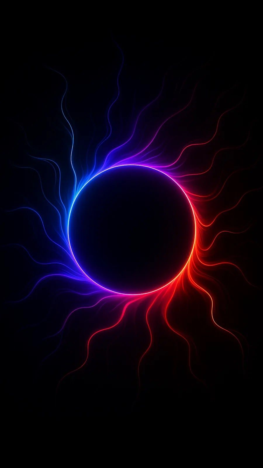 900x1600 AMOLED Neon Eclipse Glow Wallpaper