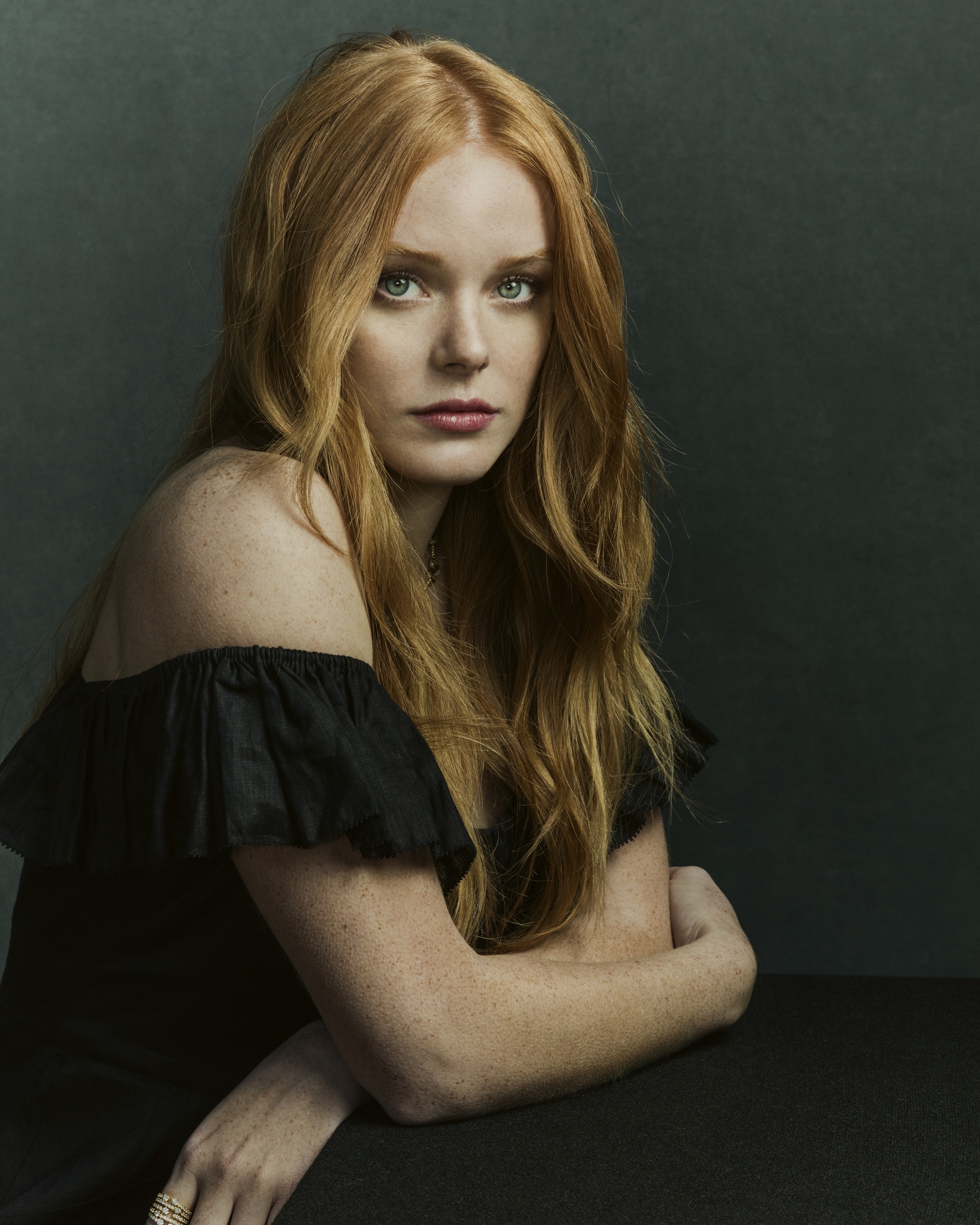2000x2500 Abigail Cowen, women, actress, redhead, green eyes, model, long hair, women indoors, simple background, portrait displayx2500 Wallpaper