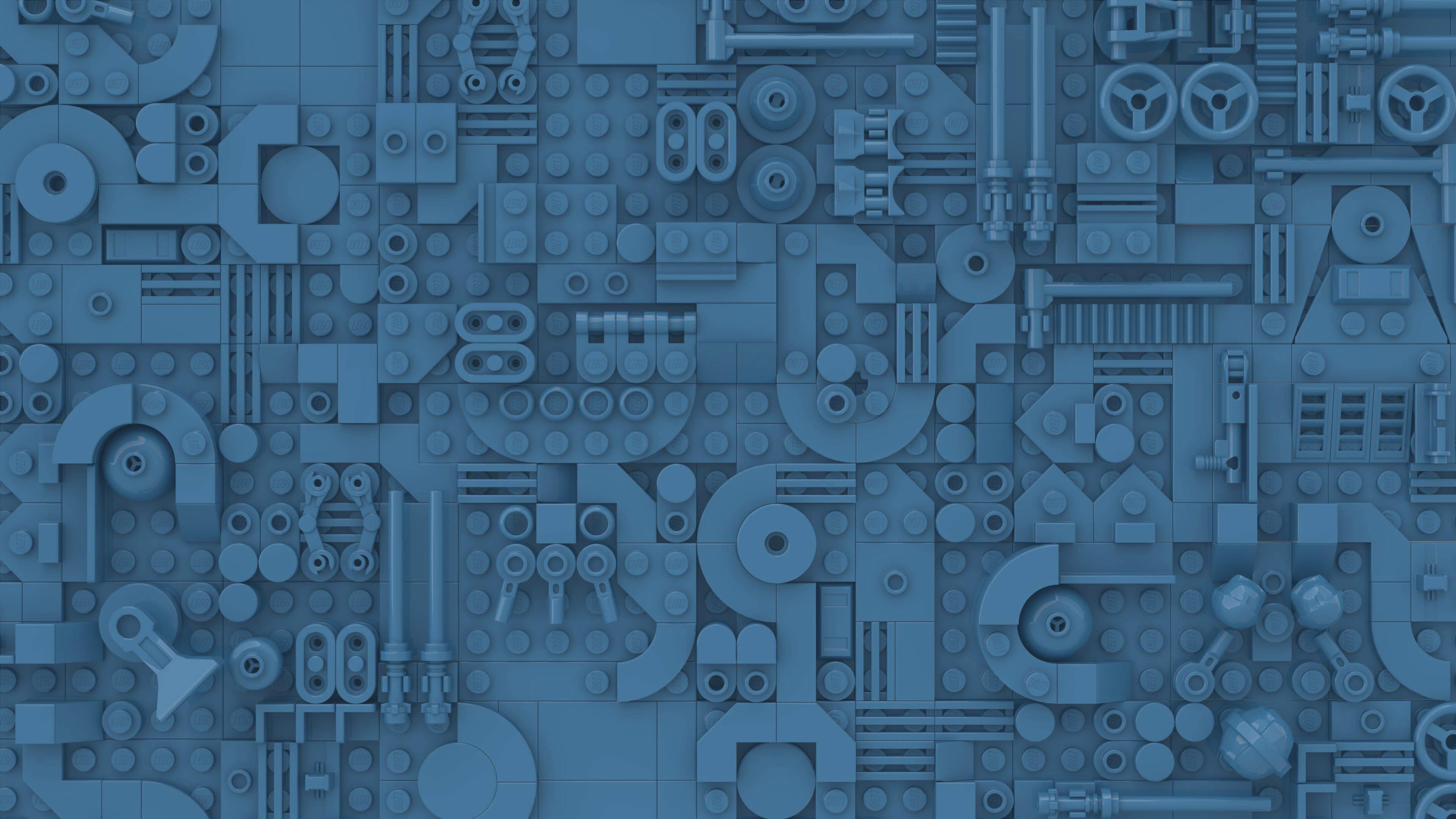 3840x2160 My new desktop wallpaper I created and rendered in Studio, inspired by the artwork on the current LEGO set boxes