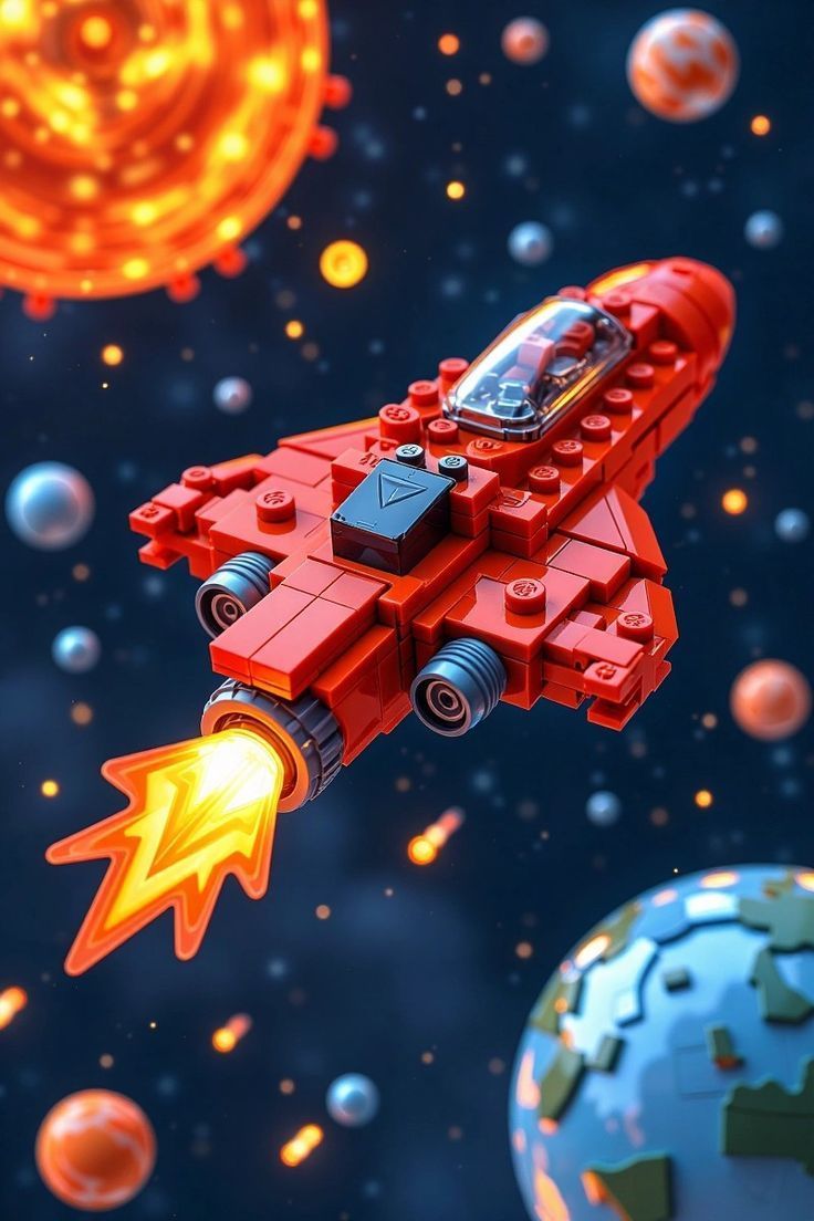 736x1104 Space themed lego set. Lego space ship, Lego spaceship, Lego art wallpaper