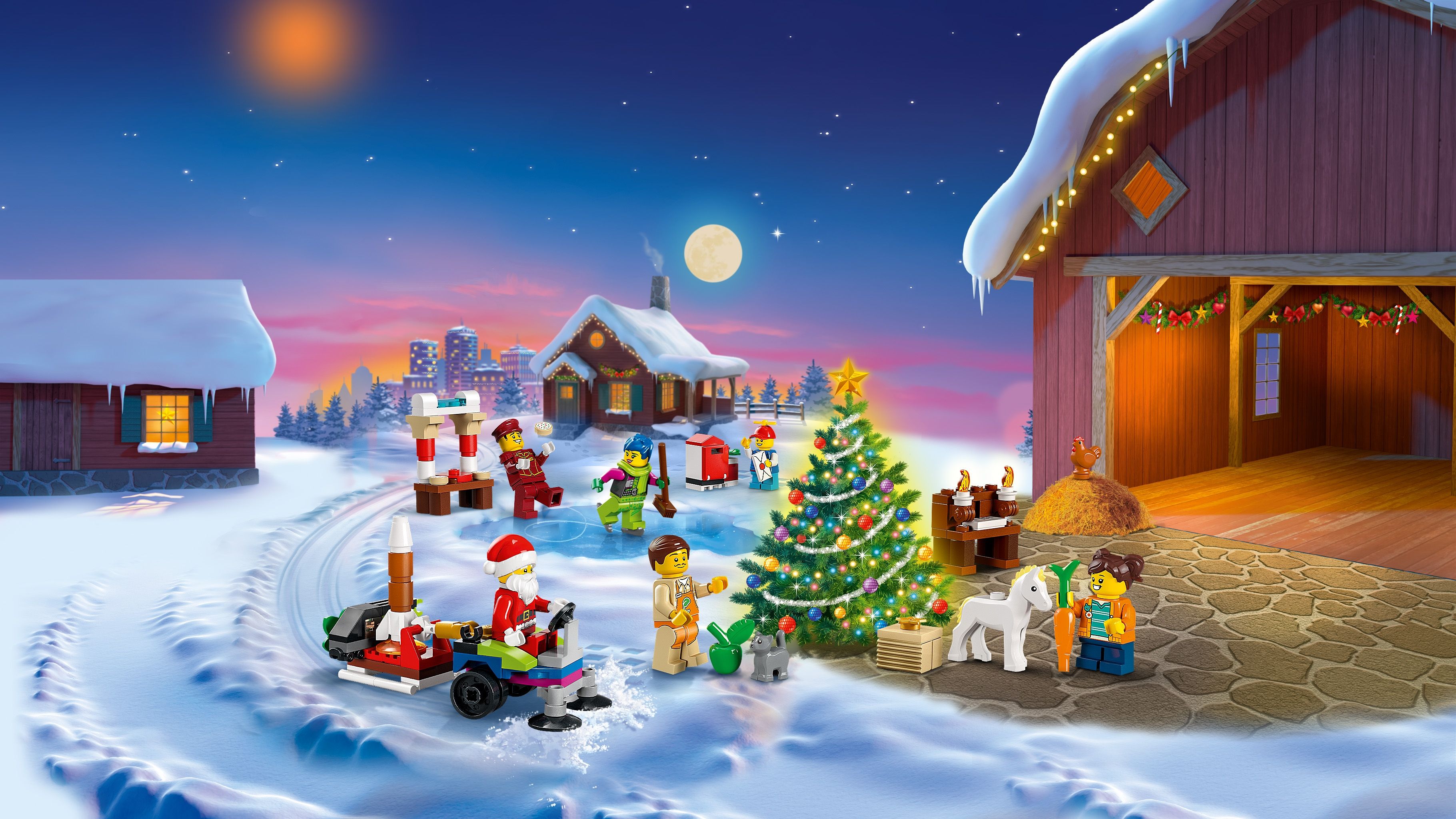 3641x2048 Lego Xmas Wallpaper