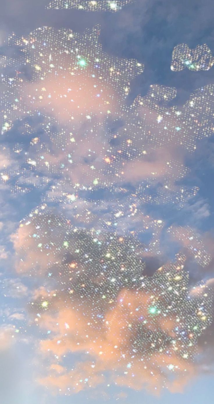 736x1387 Glitter sky. Blue glitter aesthetic, Sparkling cloud wallpaper, Sparkly iphone wallpaper