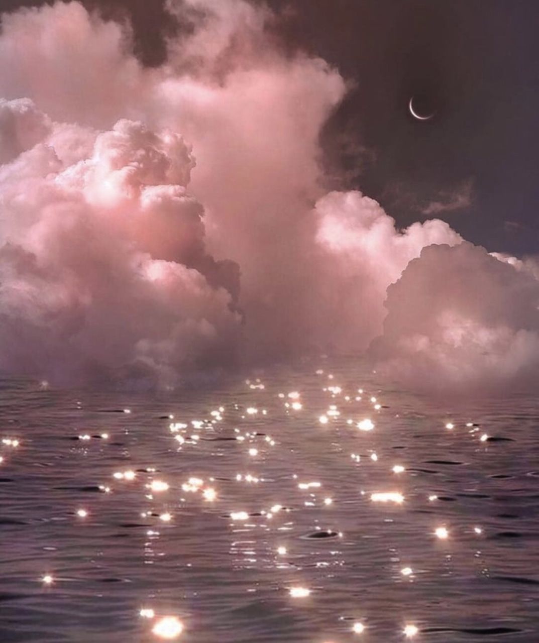 1073x1280 Aesthetic Glitter Cloud Wallpaper