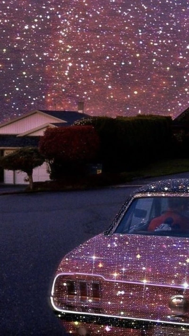 800x1422 Pink Glitter World, carros, glitter, pink, sky, sparkling, HD phone wallpaper