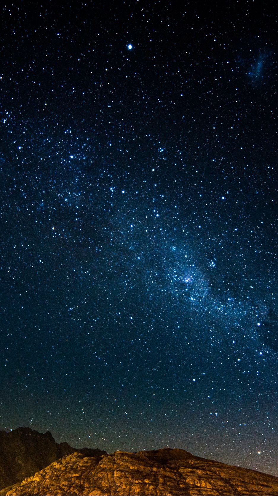 938x1668 Download Wallpaper 938x1668 Starry Sky, Night, Mountains, Radiance, Glitter Iphone 8 7 6s 6 For Parallax HD Background