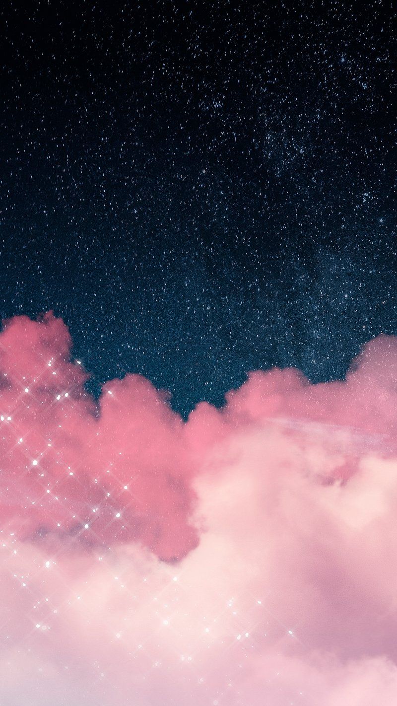 800x1422 Galaxy wallpaper with sparkling clouds