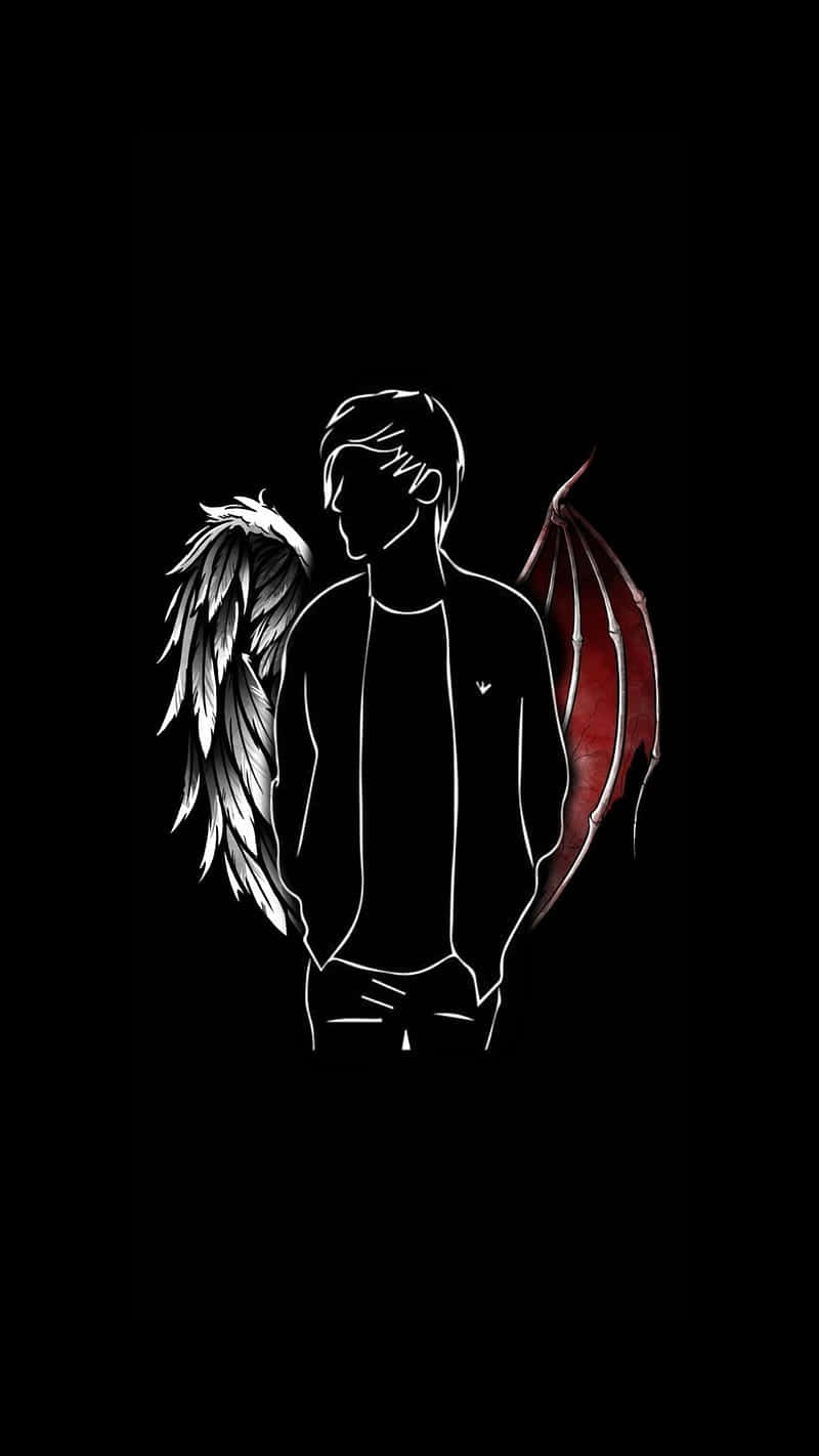 800x1422 Download Half Angel Half Demon Artwork Wallpaper