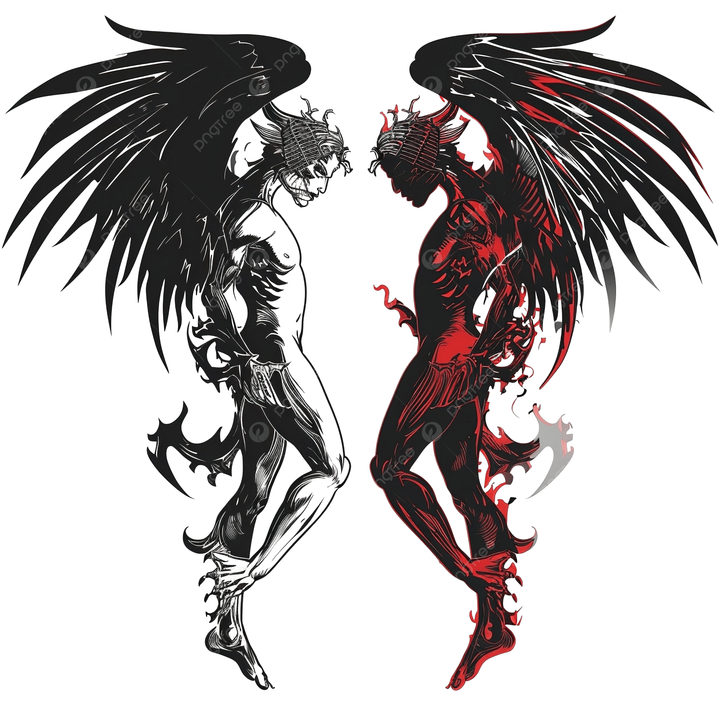 2500x2500 Angel And Demon Foot Vector, Demon, Angel, Evil PNG Transparent Image and Clipart for Free Download