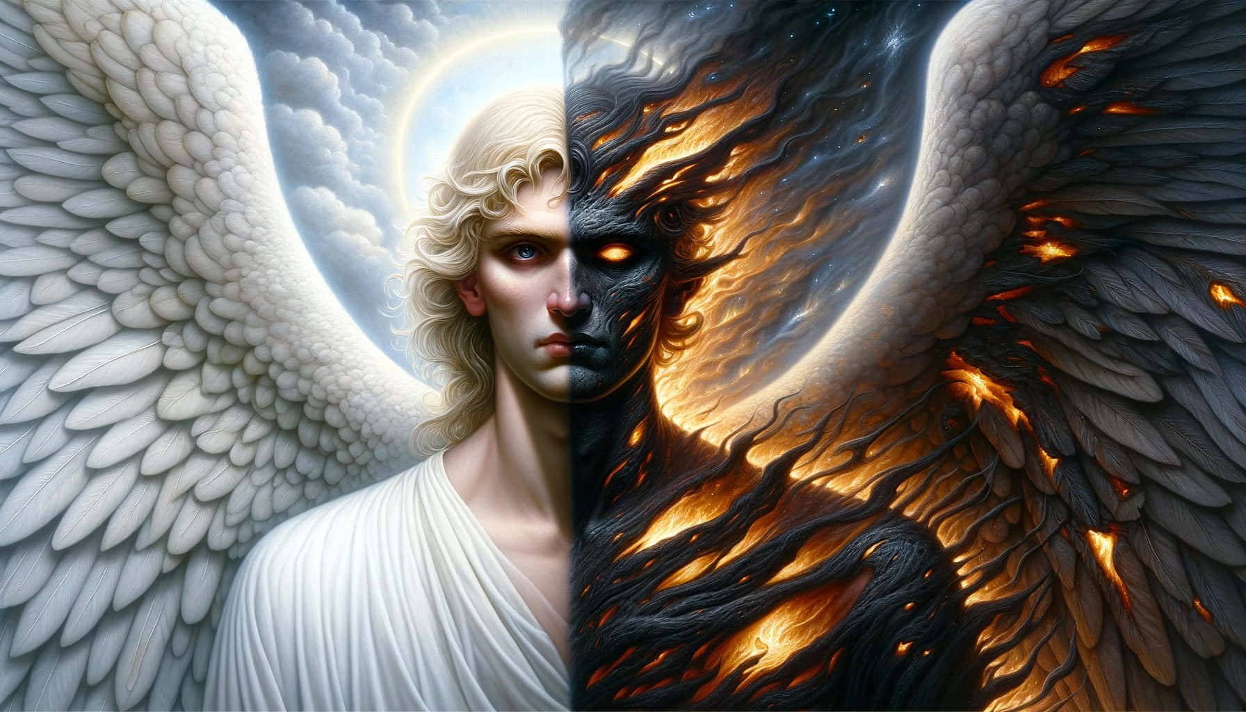 1792x1024 Download Half Angel Half Demon Artwork Wallpaper