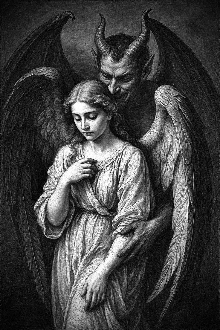 736x1104 Nephilim creature. Evil devil wallpaper, Devil on my shoulder, Angels tattoos