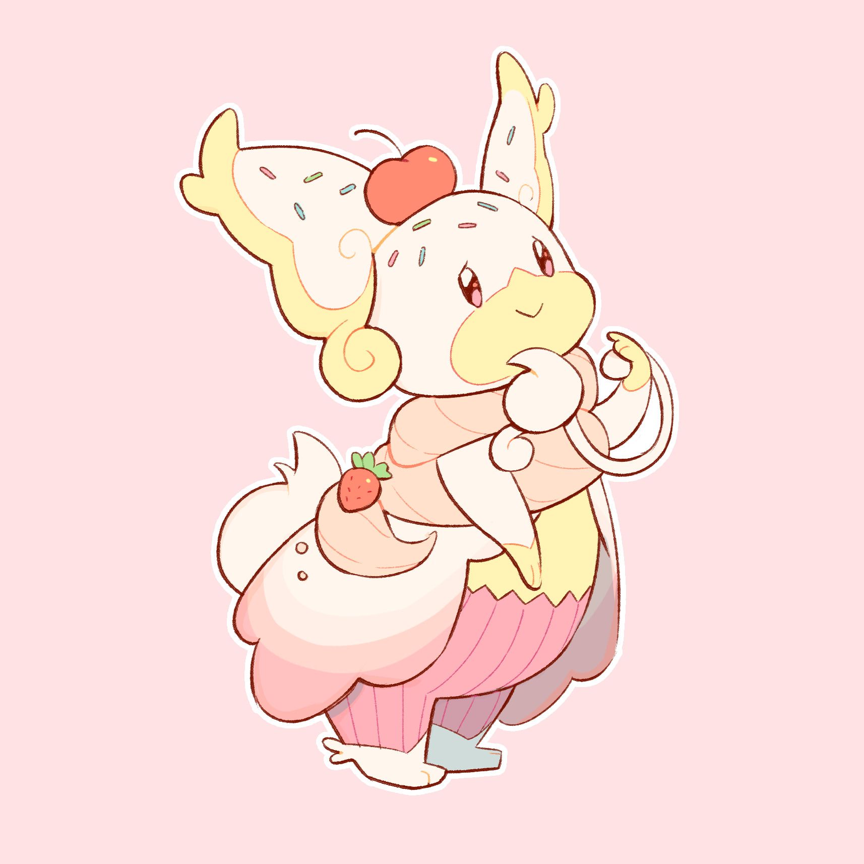 1714x1714 redrew my old pokemon sweets! audino cupcake, rockruffy road, and carnival buneary ♡