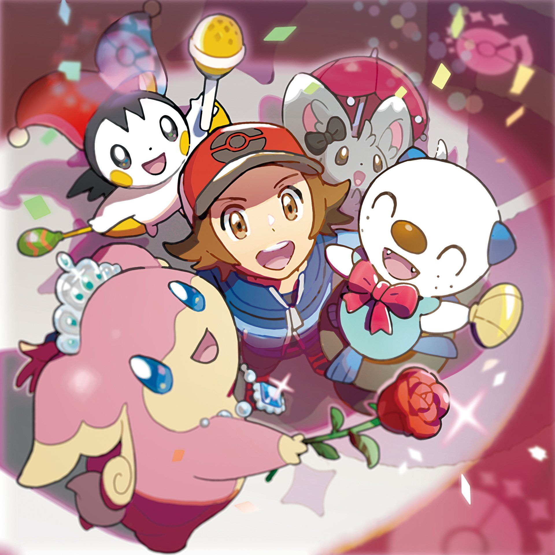 1920x1920 Hilbert's Joyful Team: Emolga, Minccino, Audino & Oshawott