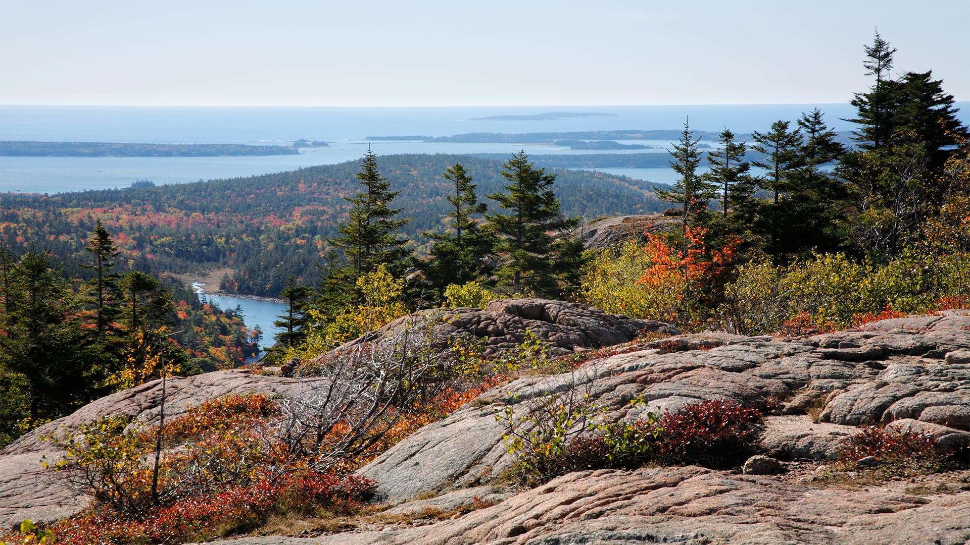 1920x1080 Bar Harbor, Maine Cadillac Mountain Scenic Panorama Excursion. Norwegian Cruise Line