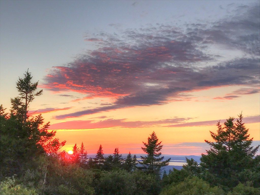 1024x768 Sunset from Cadillac Mountain. Acadia National Park, Maine