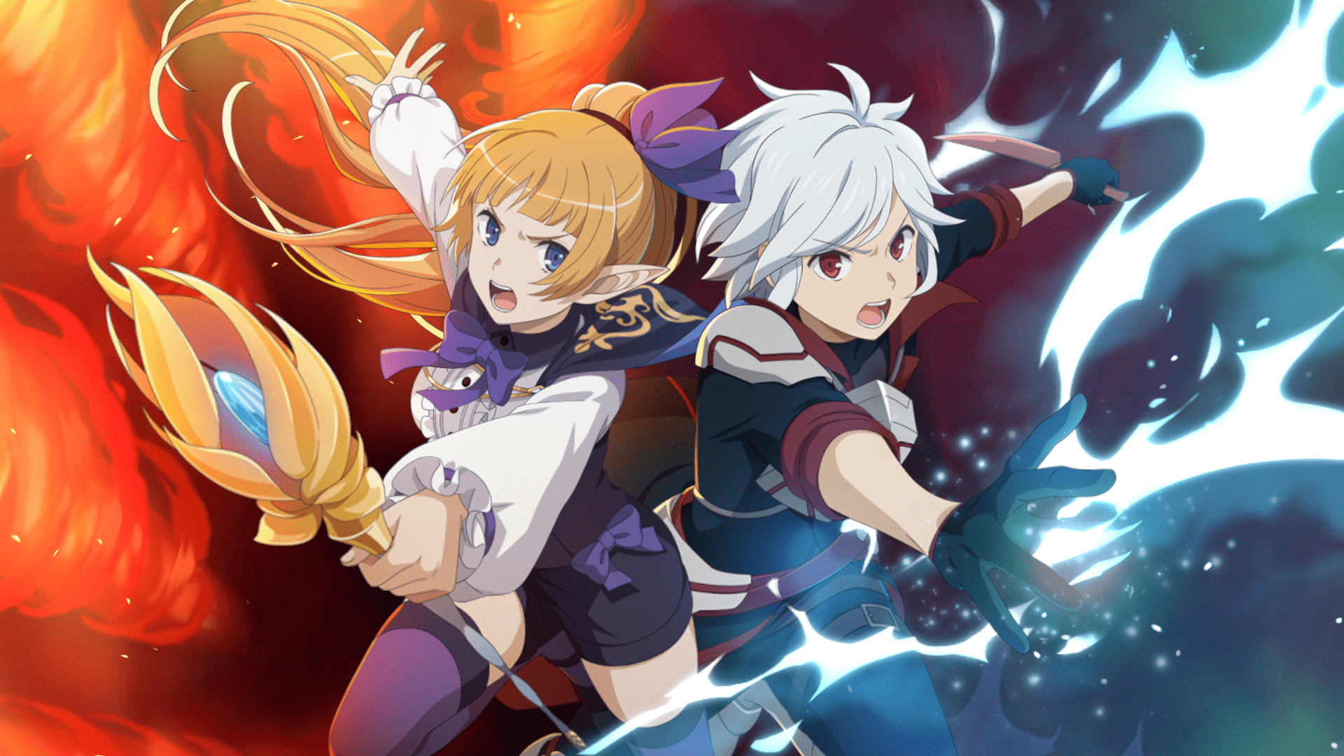 1920x1080 DanMachi Showdown: Bell Cranel & Lefiya Viridis