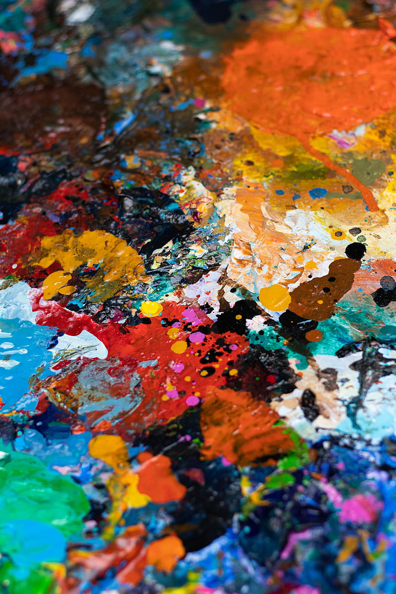 800x1200 Paint, palette, colorful, spots, texture, HD phone wallpaper