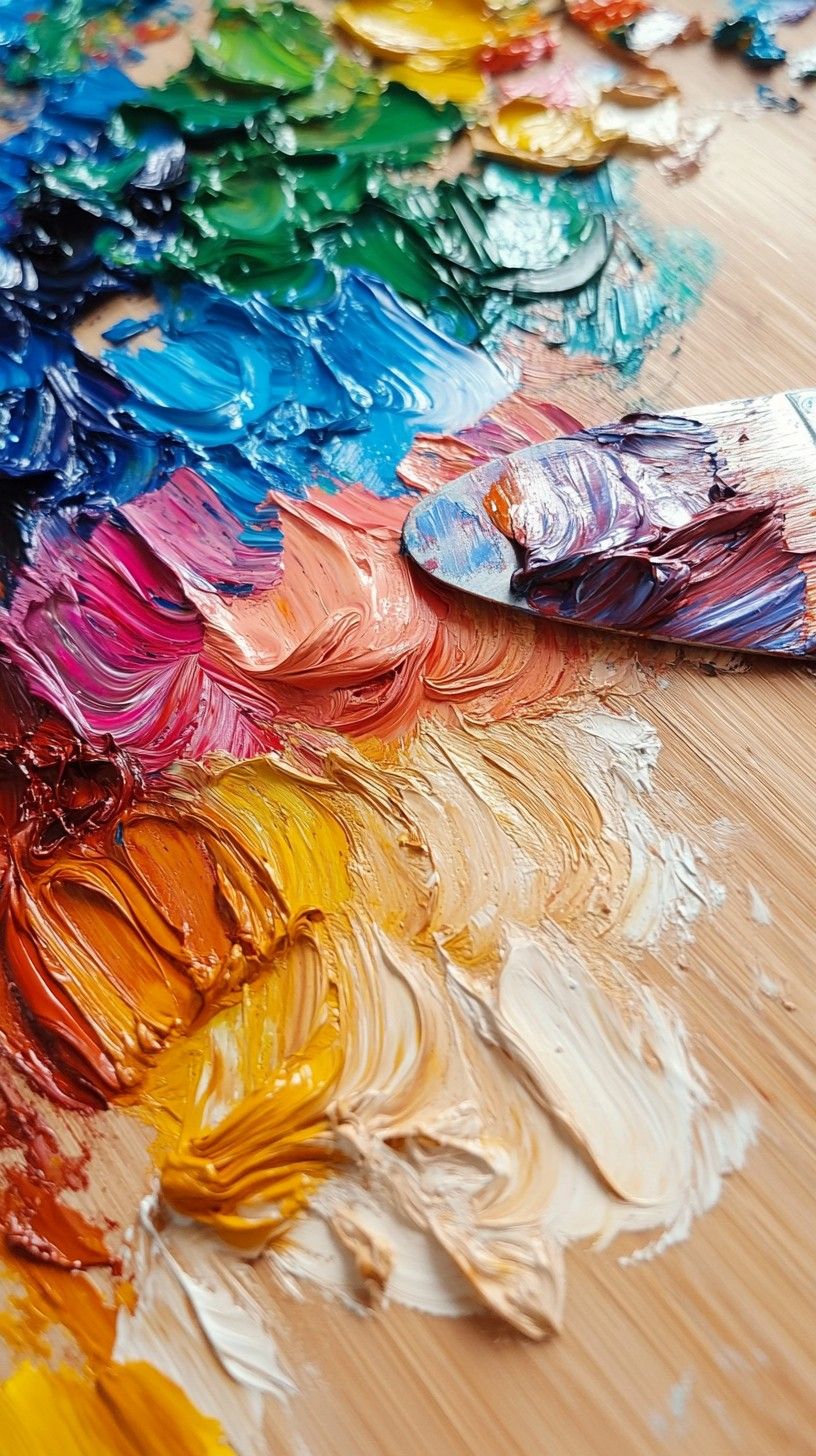 816x1456 Download Colorful artist palette Image, Palette, Colors