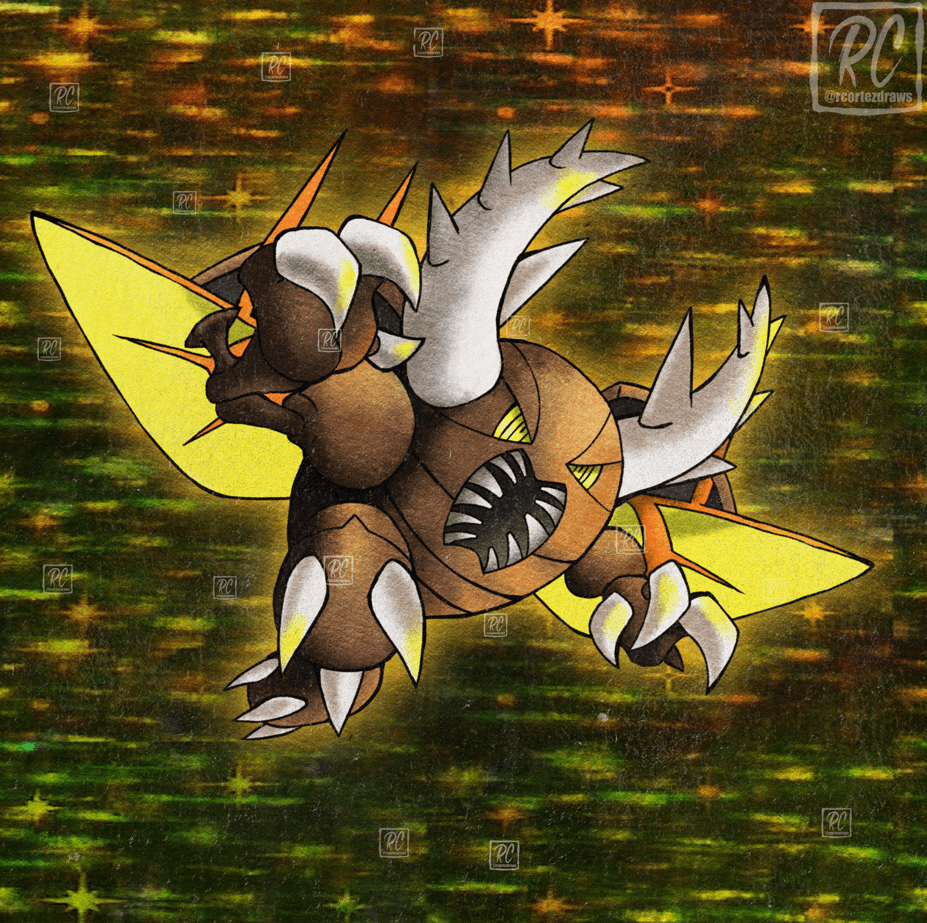 927x923 Mega Beedrill & Pinsir Gen 1 Retro Style! [OC]