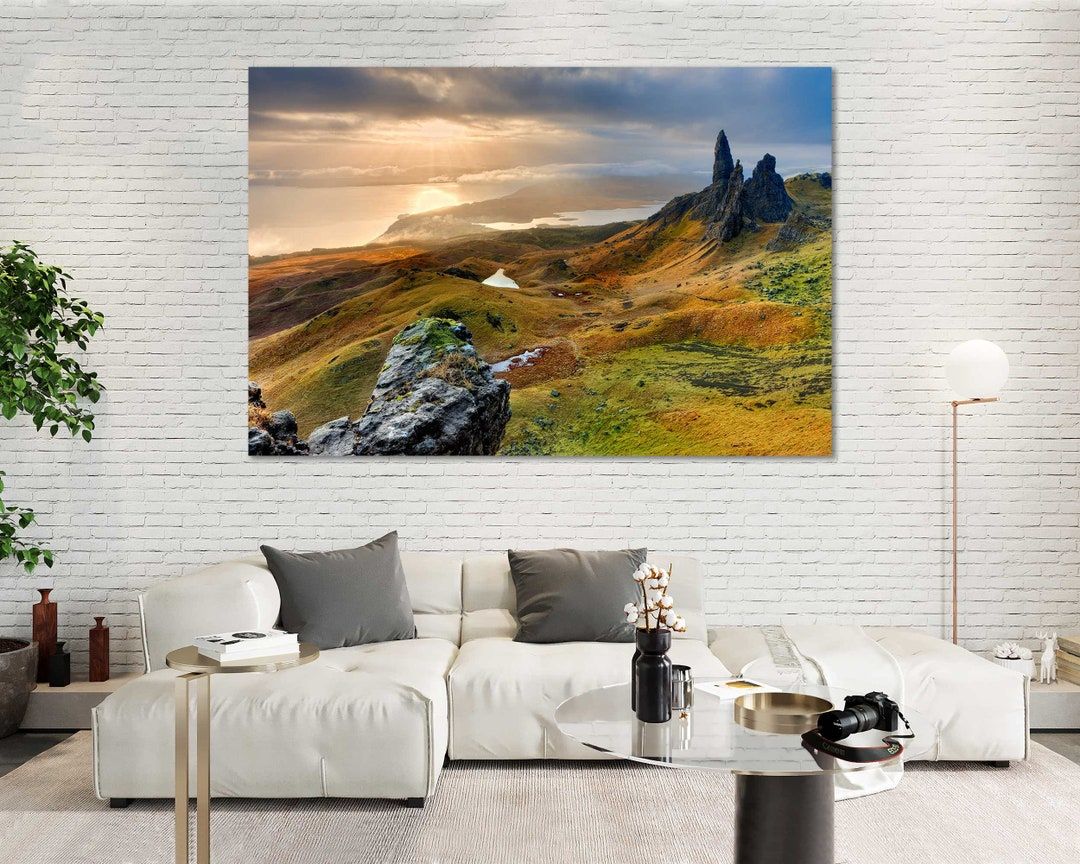 1080x864 Mountain Landscape Canvas Print, Scotland Nature Wall Art for Home Decor
