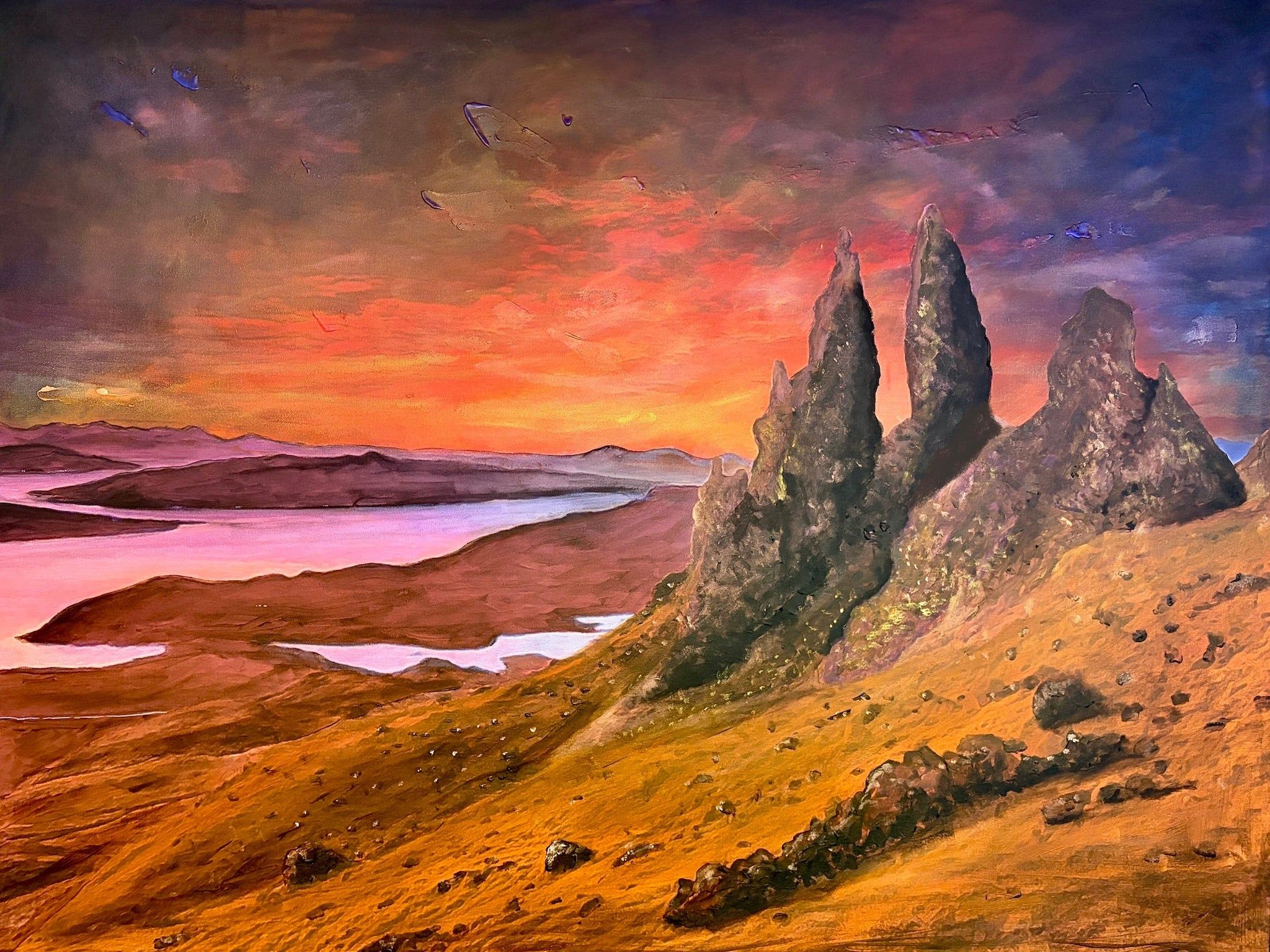 2048x1536 Storr Sunset Skye Scottish Landscape Painting