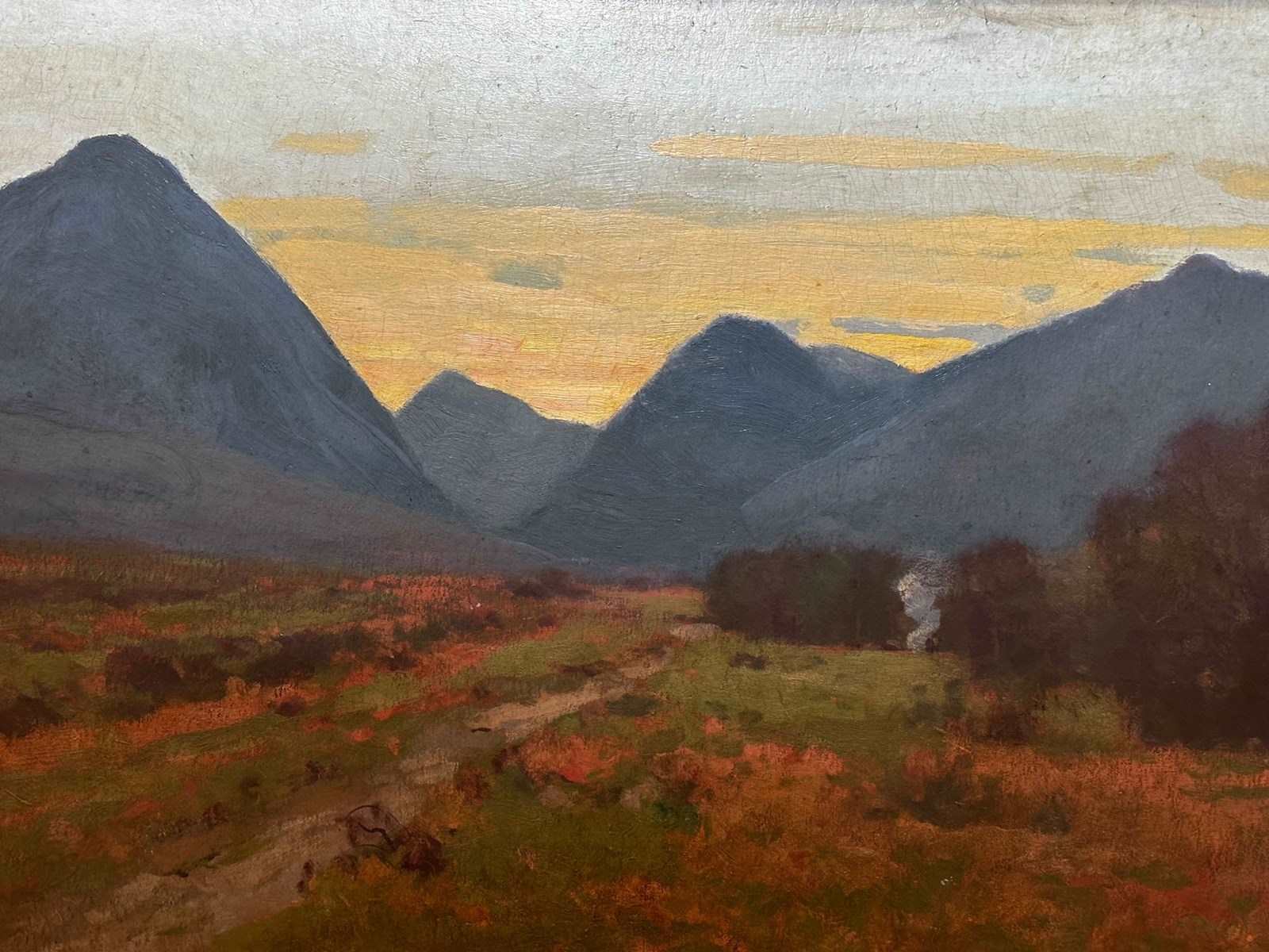 1600x1200 Impressionist Oil Painting Scottish Moor Evening Glen Sannox By George Houston