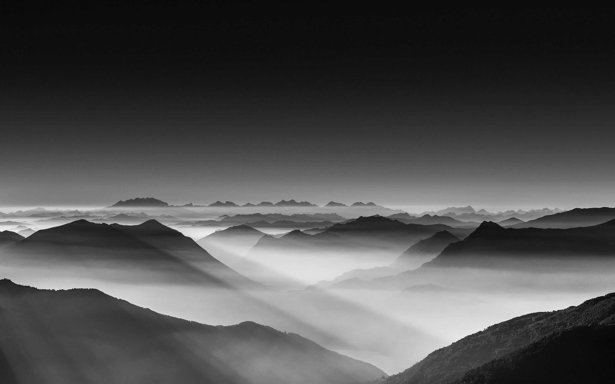 2560x1600 haze mountain landscape monochrome 5k iMac Wallpaper Download