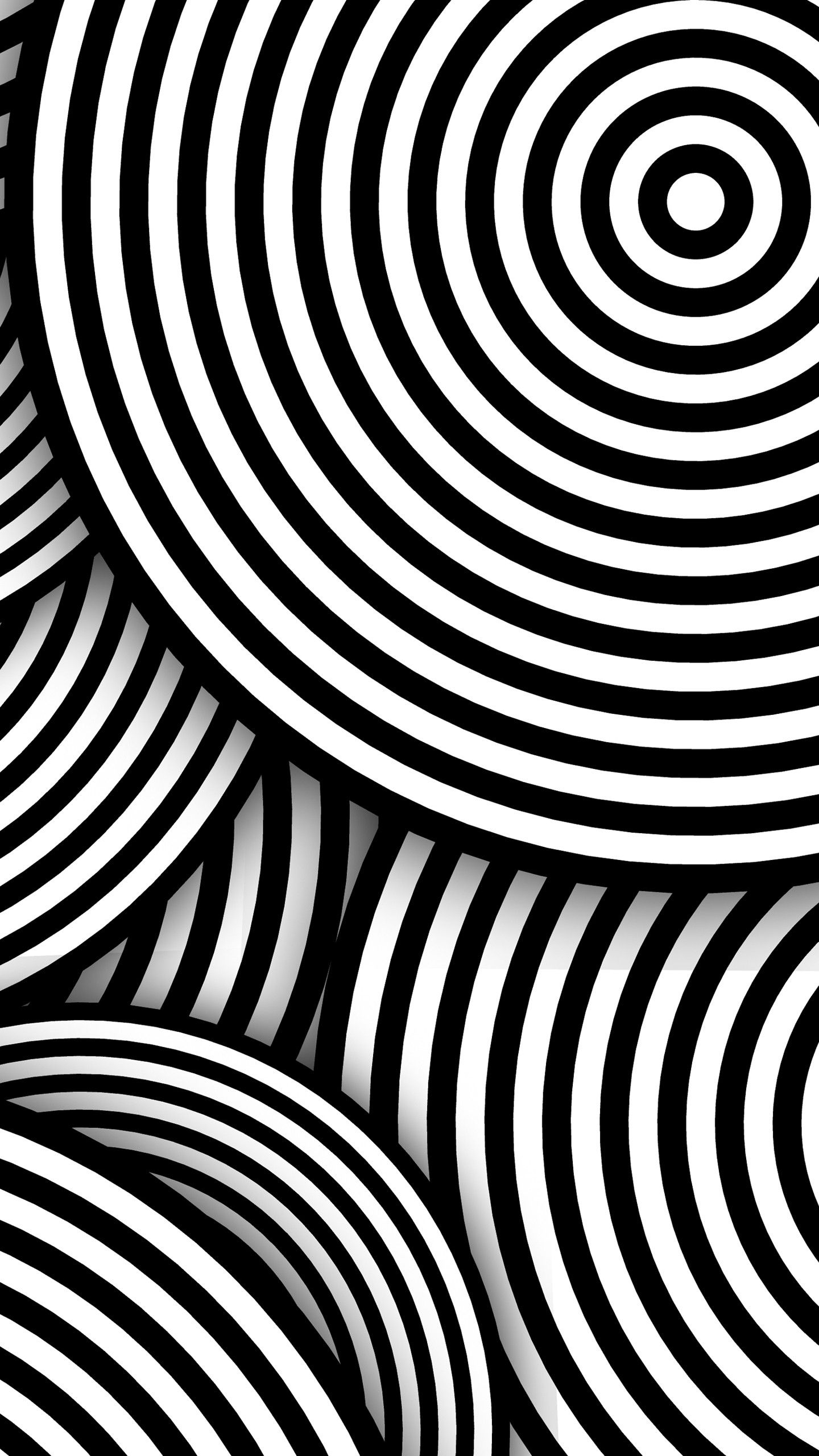 1440x2560 Black & White Circles Art Minimalist Abstraction 4K 5K HD Abstract Wallpaper