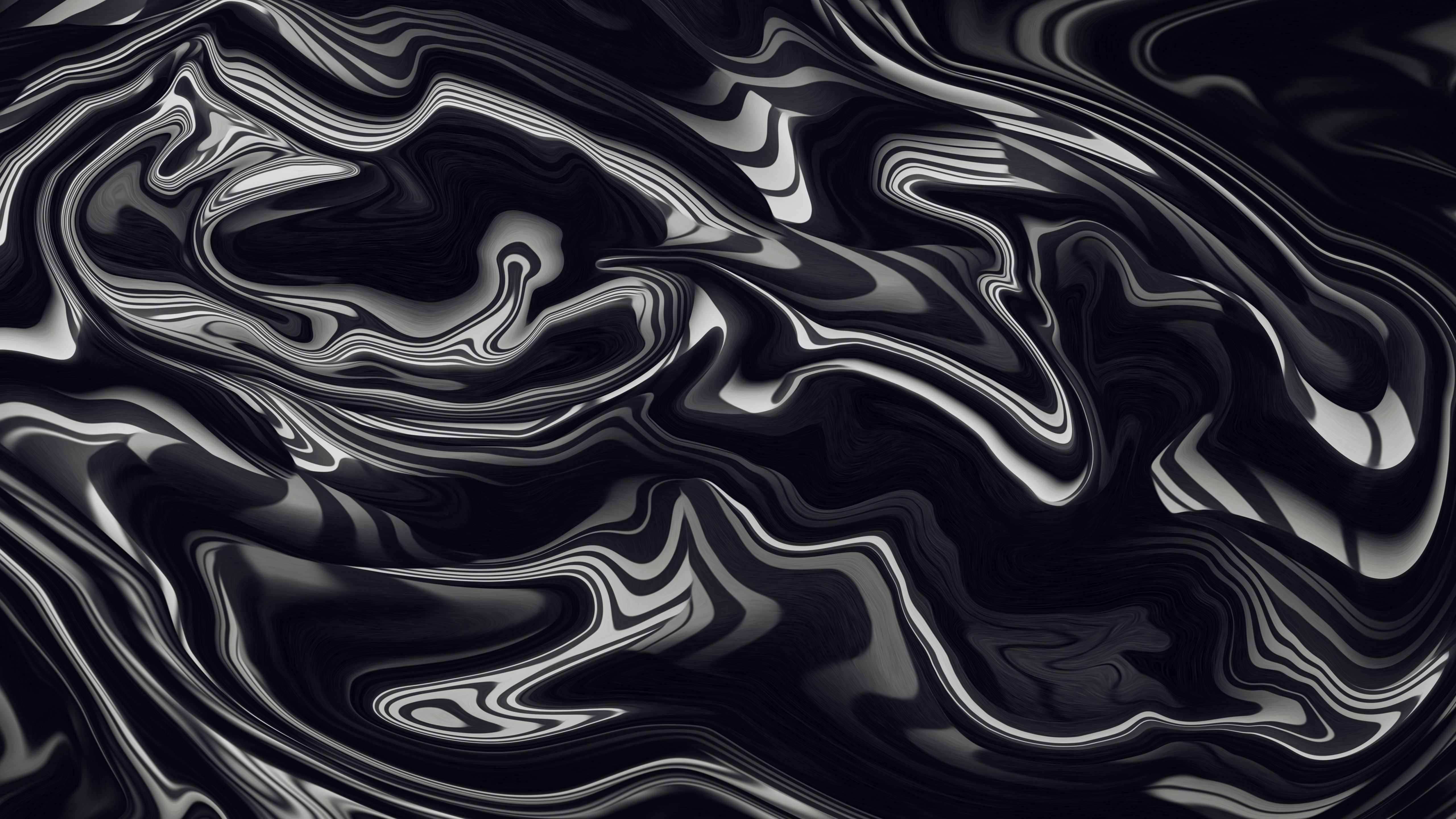 5120x2880 Black Color Liquid 4K 5K HD Abstract Wallpaper