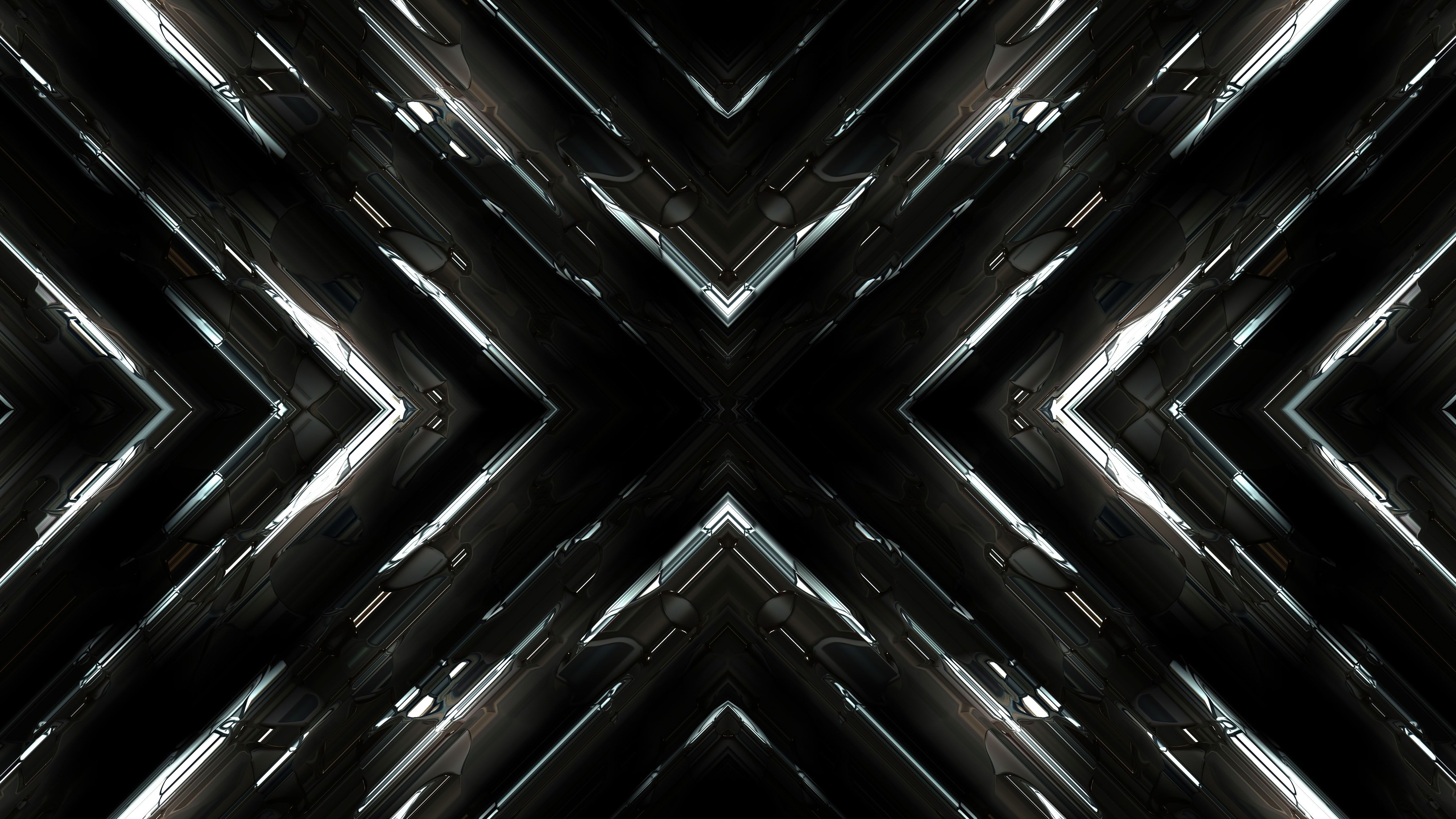 5120x2880 Geometric Black White Shapes Art Pattern Abstraction 4K 5K HD Abstract Wallpaper