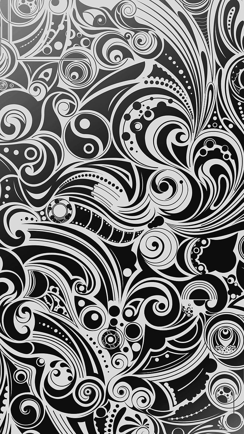 800x1422 Pattern Black White, art, black, pattern, white, HD phone wallpaper