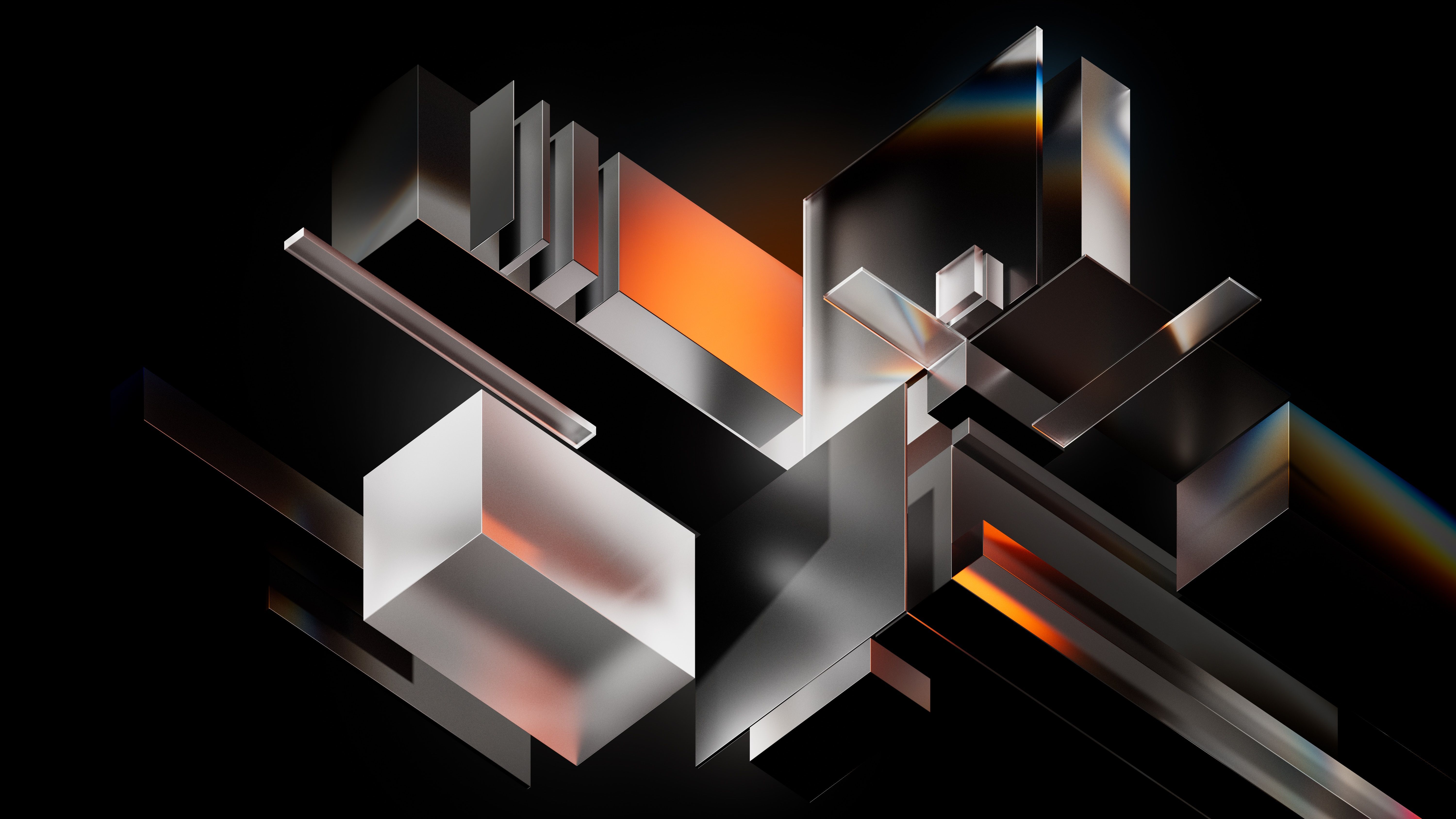6000x3375 Black And White Glass Shapes 5k Wallpaper, HD Abstract Wallpaper, 4k Wallpaper, Image, Background, Photos and Picture