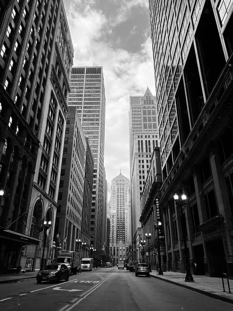 800x1066 Black And White City, Chicago Black and White, HD phone wallpaper