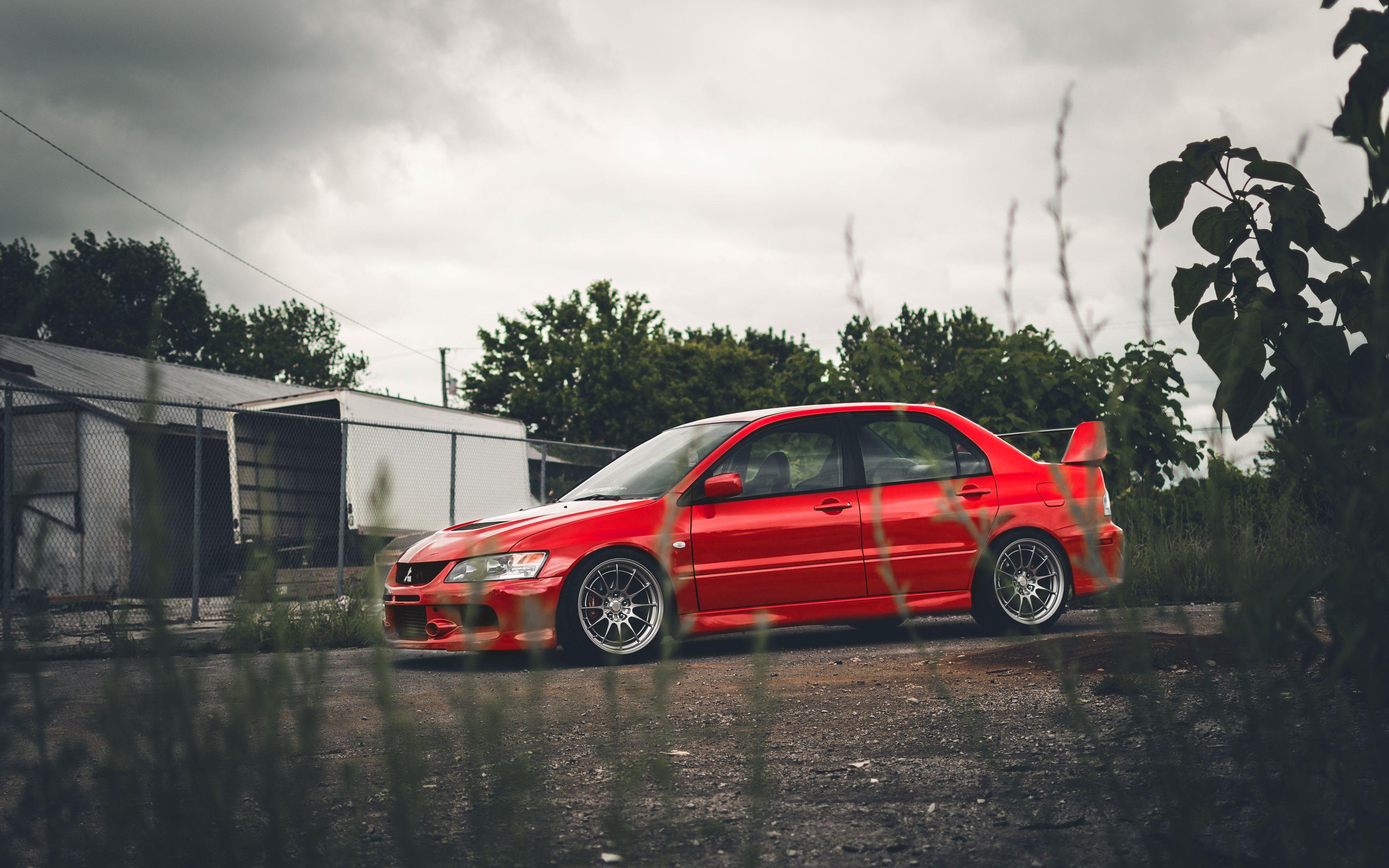 3840x2400 Red Lancer Evo 8 .
